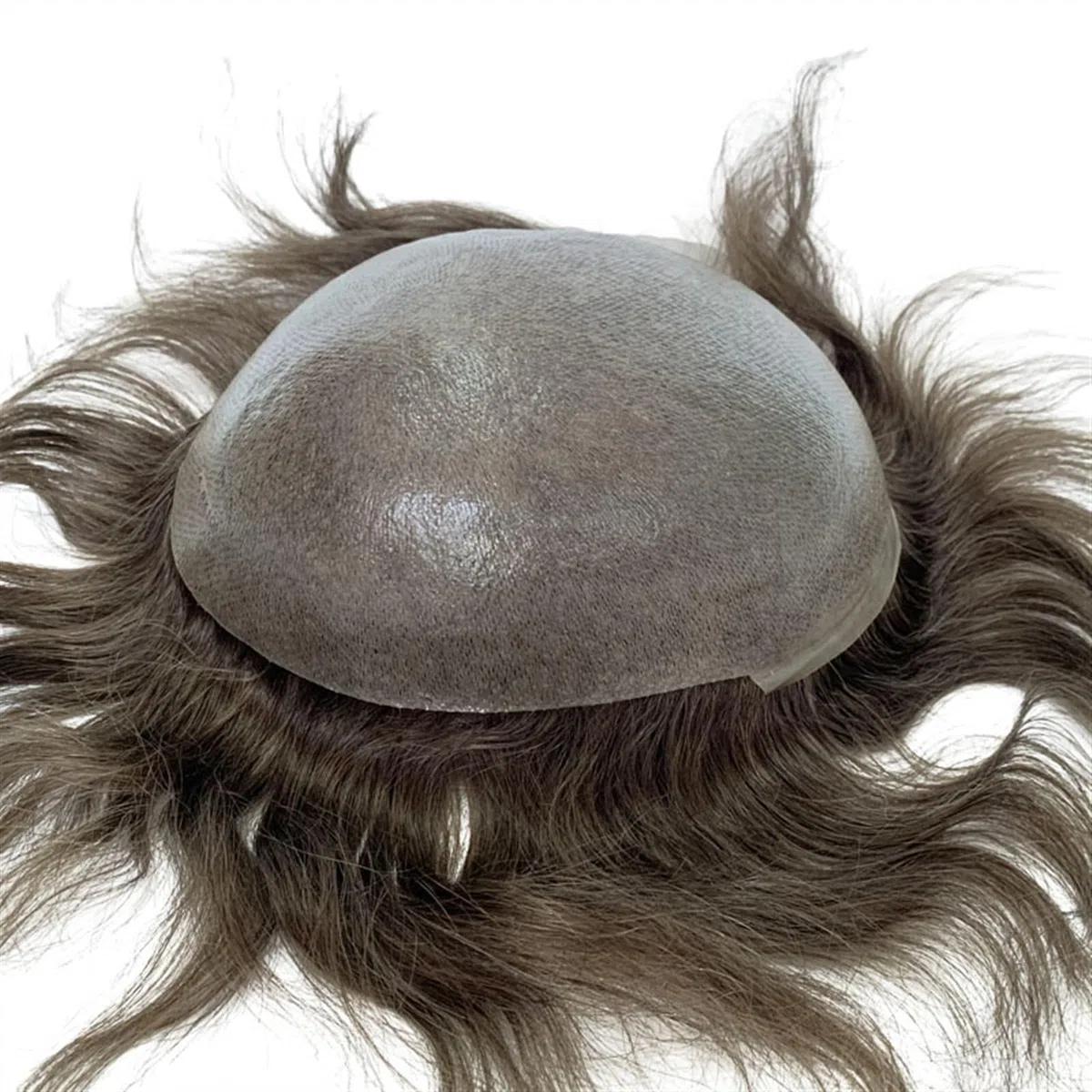 Peluca de Pelo Piezas de tupé for hombres 0,04 ~ 0,06 MM piel fina V-looped cabello humano tupé 8x10 "hombres PU Poly Toupee sistema de reemplazo de cabello Pelucas para Hombres ( Color : 120% , Size