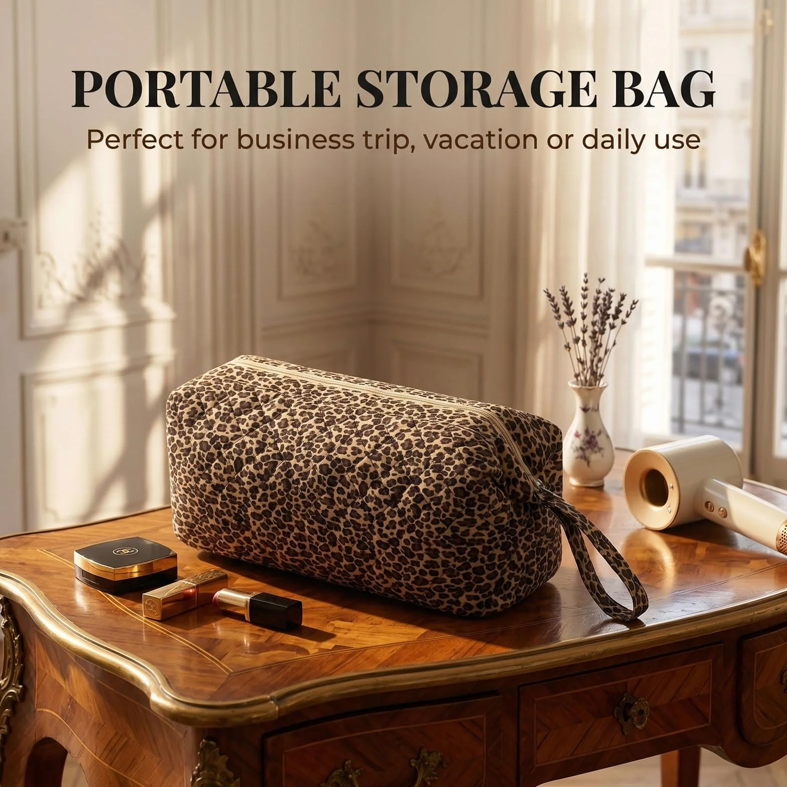 Gran Bolso de Almacenamiento para secador de Pelo, Bolsa de Accesorios Compatible con Dyson Airwrap, Bolsa de Viaje Neceser, Tela Oxford 35x15x14cm, de Doble Capa con Compartimento