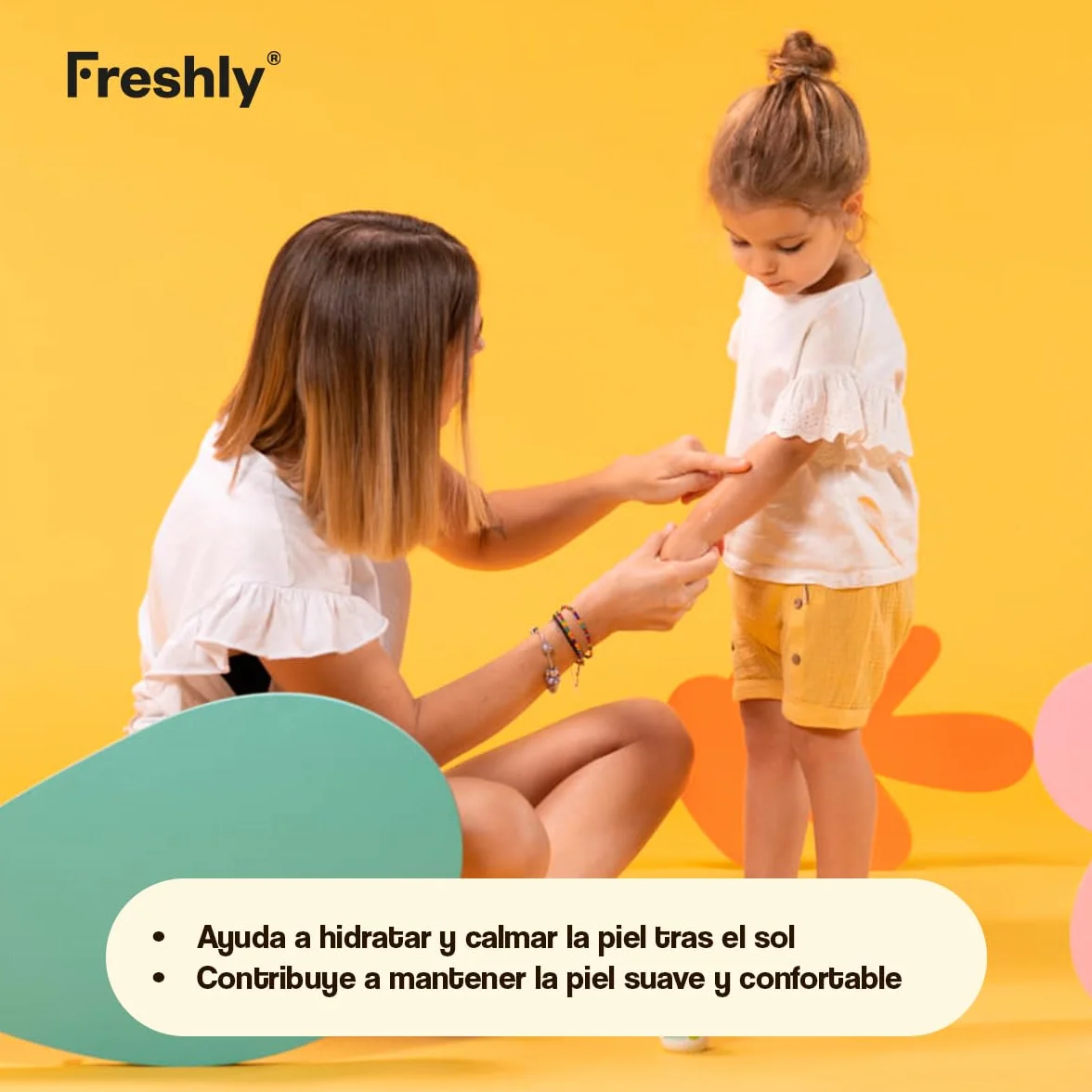 Freshly Cosmetics | Aloe Protection Aftersun | Aftersun con Aloe Vera para Bebés y Niños | 100 ml | Loción Refrescante e Hidratante para Piel Sensible