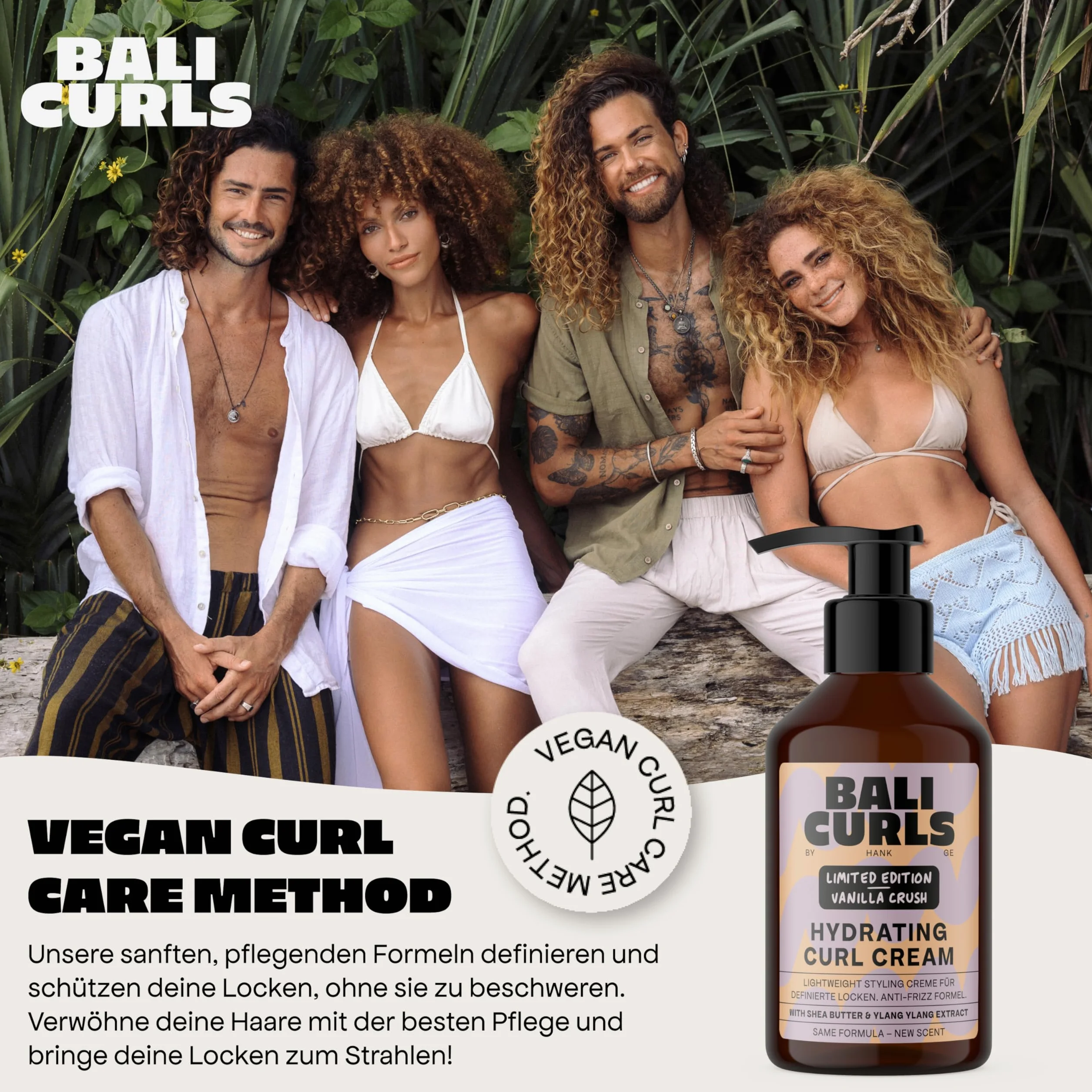 Bali CURLS Kit Limitado para Definir Rizos – Crema hidratante para rizos y Gel definidor de rizos (150 ml cada uno) – Para cabello suave y definido – Hidratación, definición y fijación sin pegajosidad