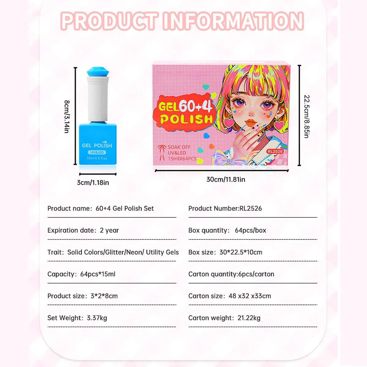 Kit De Esmalte De Gel 60 Colores De Larga Duración Y Secado Rápido
