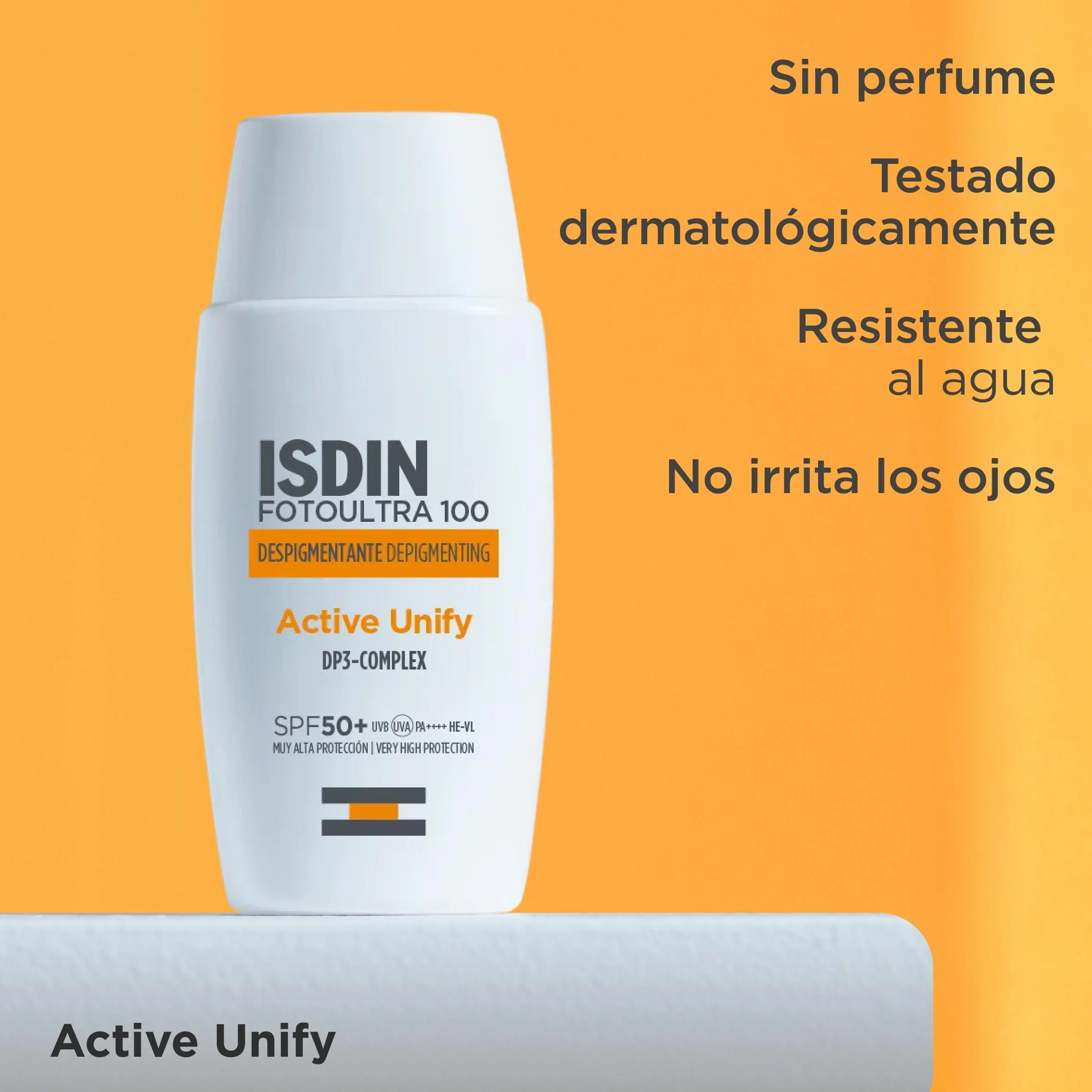 ISDIN Fotoultra 100 Active Unify SPF 50+ Crema Fluida con Triple Acción Despigmentante que Unifica el Tono y Ayuda a Evitar la aparición de Nuevas Manchas, 50 ml