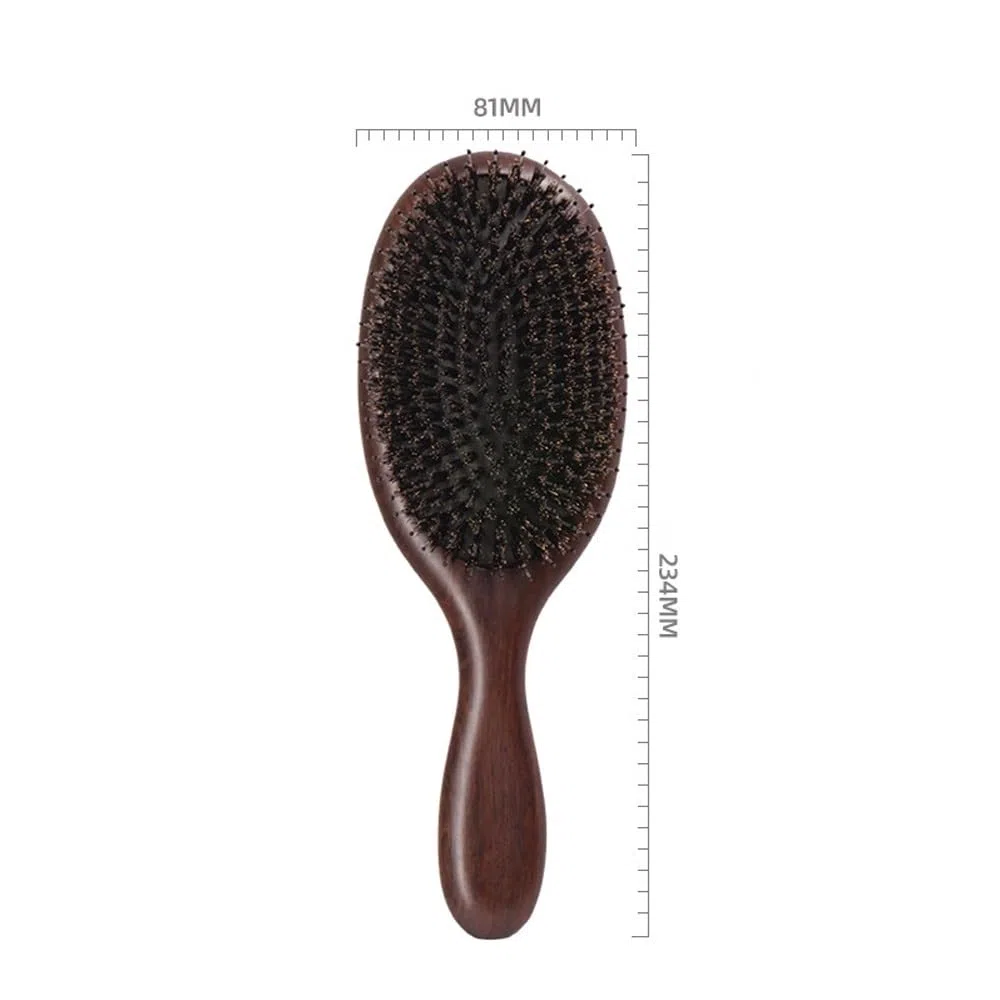 Cepillo de pelo de cerdas de jabalí, cepillo de paleta de cerdas de jabalí 100% puro for mujeres, hombres, cabello fino, fino, largo, rizado o cualquier tipo de cabello, restaura el brillo y la textur