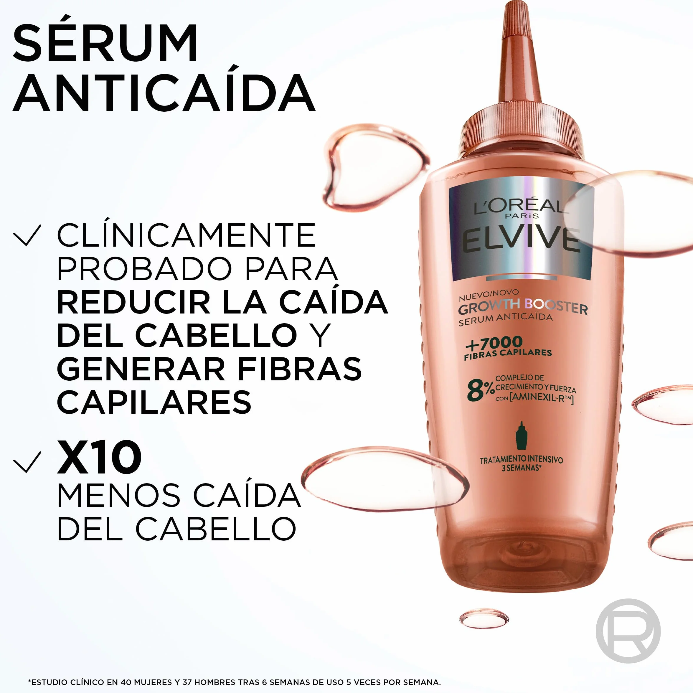 2 x L'Oréal Paris Elvive Growth Booster Serum Anticaída 102ml