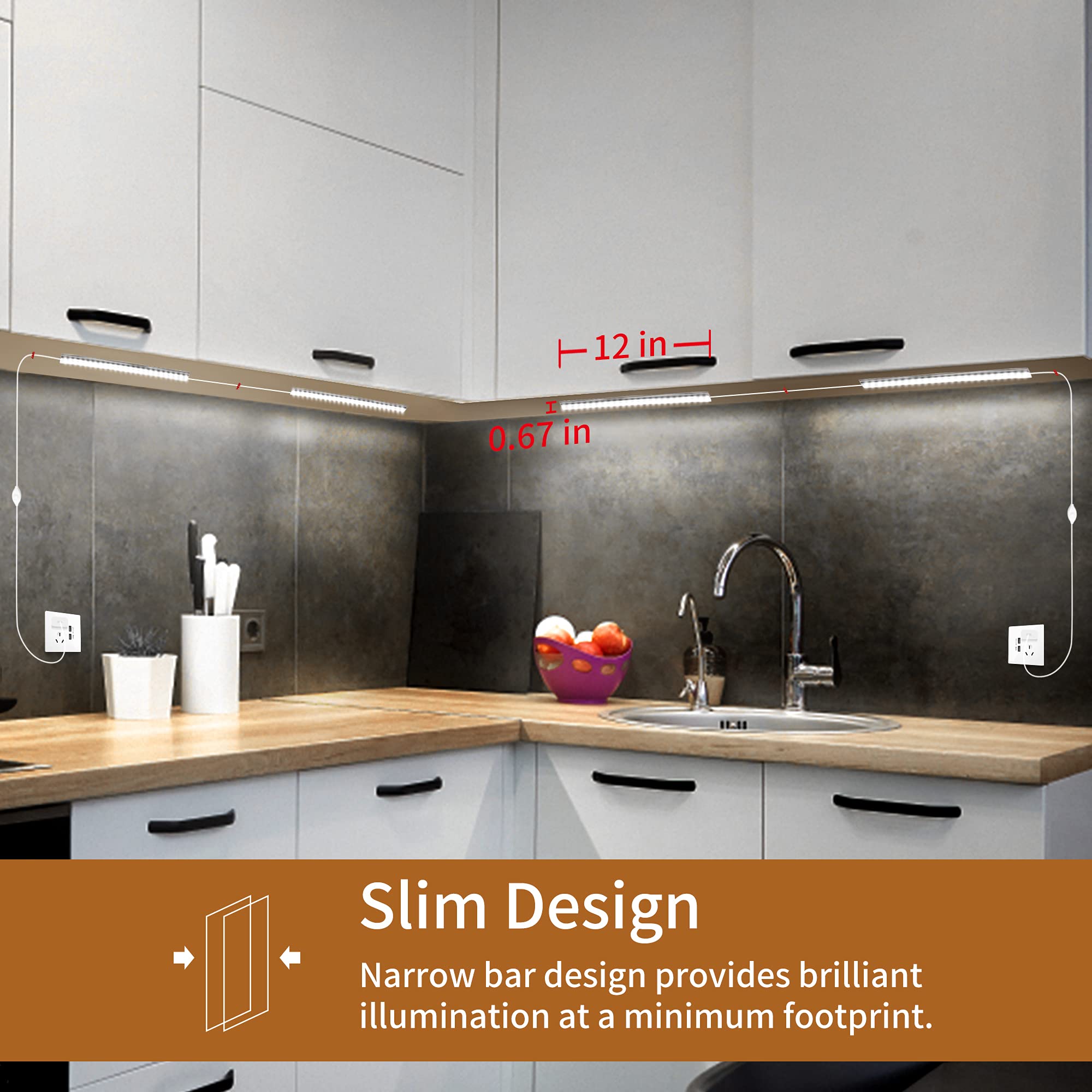 Slim Dimmable Under Cabinet LED Light Bar