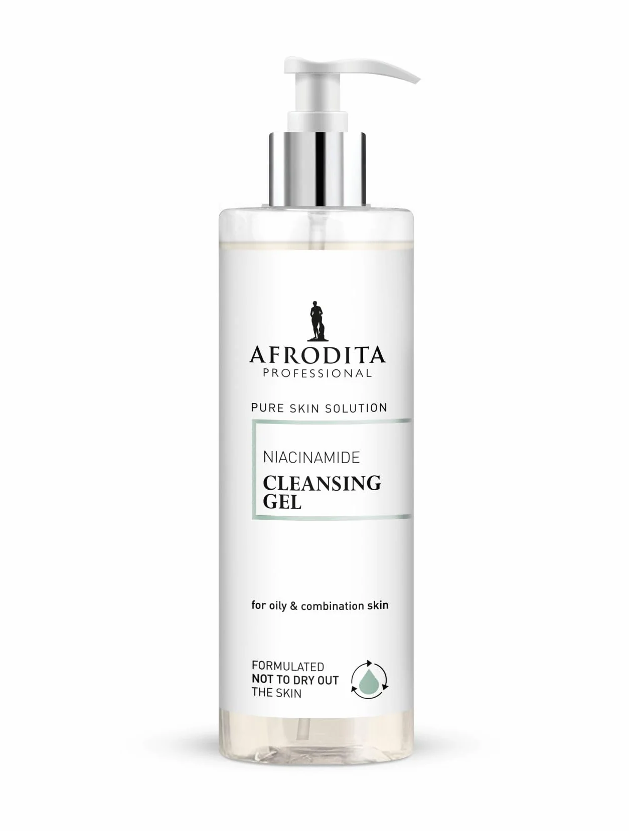 Afrodita Professional Niacinamida Gel limpiador para pieles grasas y mixtas, limpiador facial suave con ácido hialurónico, limpieza profunda de poros, 94% de origen natural, sin alcohol ni sulfatos