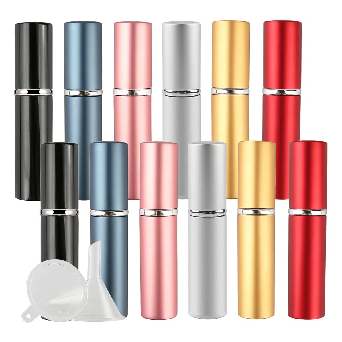 48 Piezas Mini 10 ml Aluminio Mezclado Botella de Spray Pequeño Vidrio Vacías con Bomba en Spray de Niebla Fina Atomizador Muestra para Perfume Artículos de Agua Líquidos Cosmético Viaje