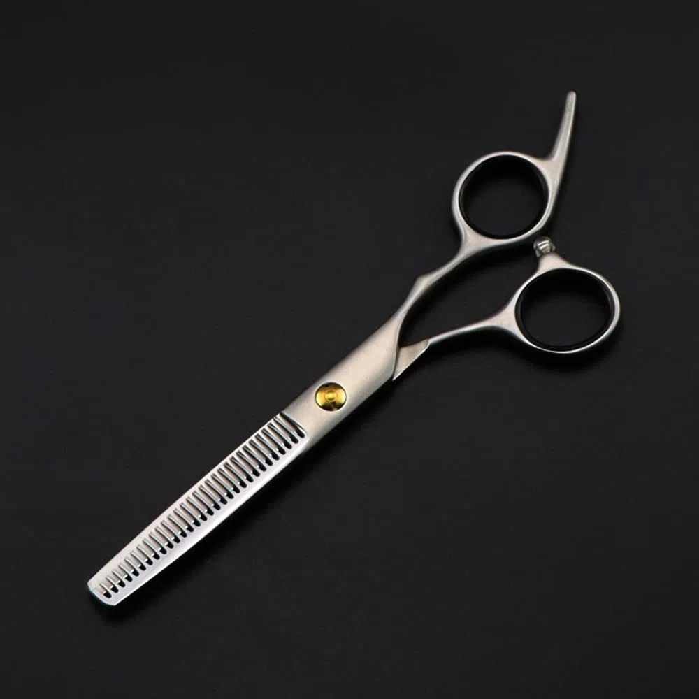 Tijeras Profesionales para Cortar el Cabello, 15 cm, Fabricadas en Acero japonés 440c, Acabado Mate. Tijeras para entresacar el Cabello. Set de peluquería para barberos.