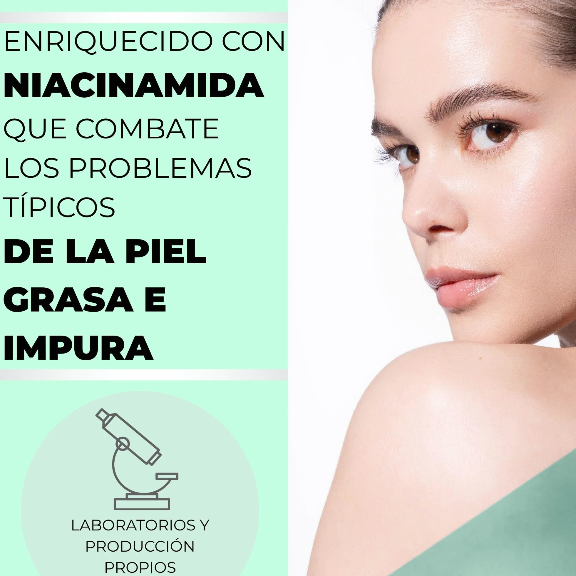 Afrodita Professional Niacinamida Gel limpiador para pieles grasas y mixtas, limpiador facial suave con ácido hialurónico, limpieza profunda de poros, 94% de origen natural, sin alcohol ni sulfatos
