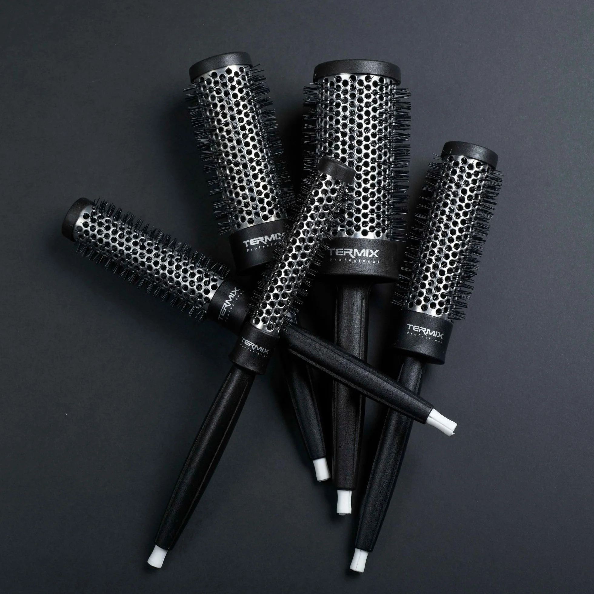 Termix Cepillos Termix Profesional, Cepillo Pelo, Cepillo Redondo Pelo Profesional, Secado Rápido, Fibras Ionizadas Alto Rendimiento, Cepillo Alisador, Cepillo Pelo Antirotura (Pack)