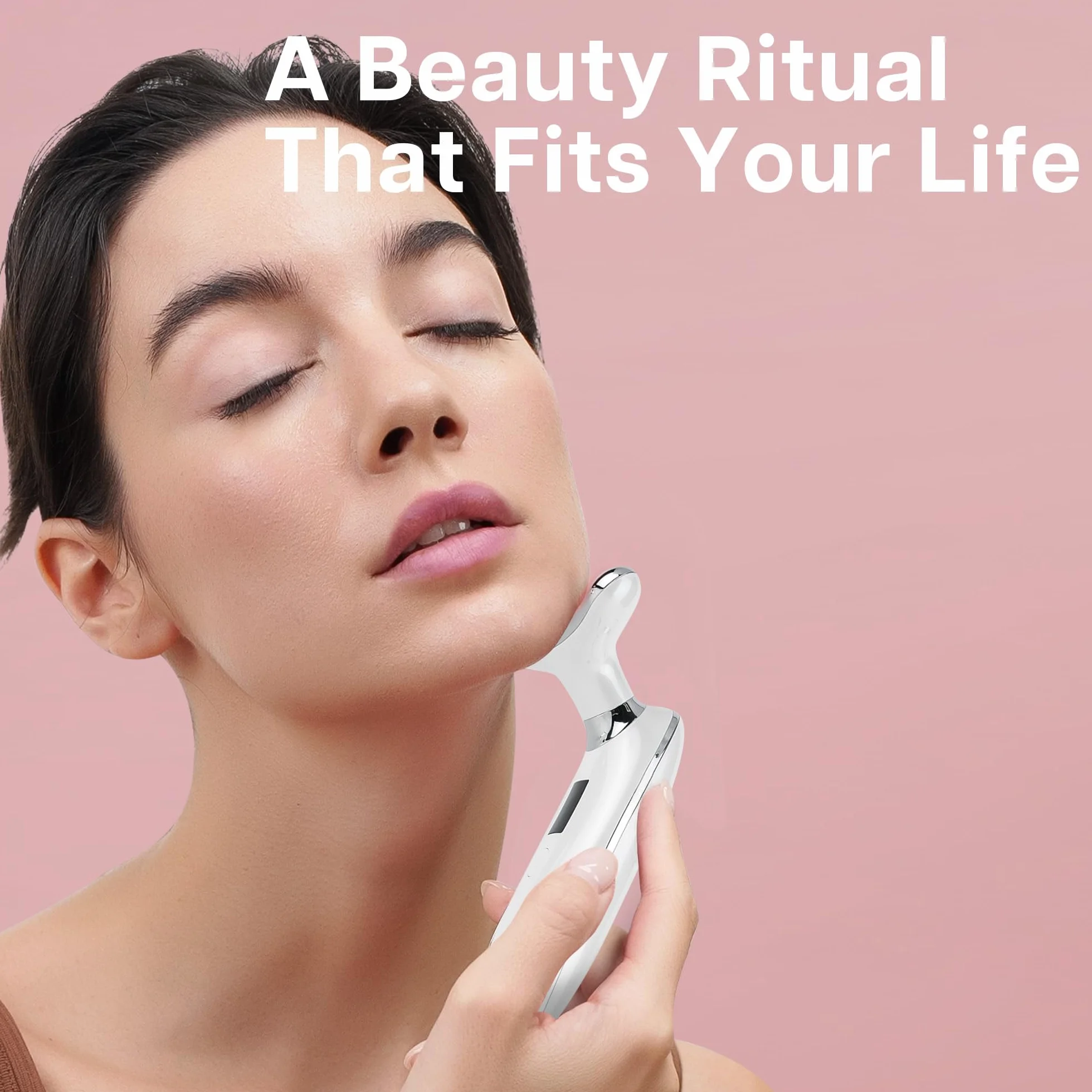 VRAIKO Lilac - Masajeador de belleza 7 en 1 para cara y cuello, escultor facial y levantamiento, masajeador de drenaje linfático facial para antienvejecimiento, arrugas, líneas de frente y ojeras