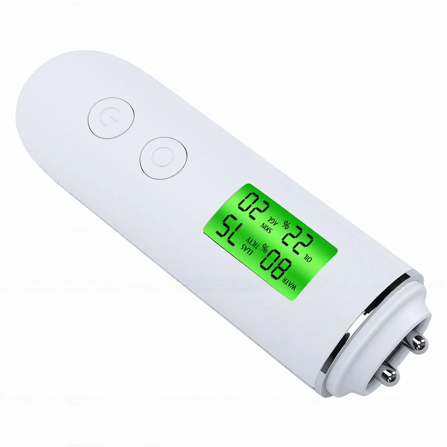 Yinhing Medidor de Hidratación de la Piel, Analizador de Grasa Cutánea, Medidor de Humedad de la Piel con Pantalla LCD Grande, Detección de Agentes Fluorescentes UV, 8 Memorias para el (WHITE)