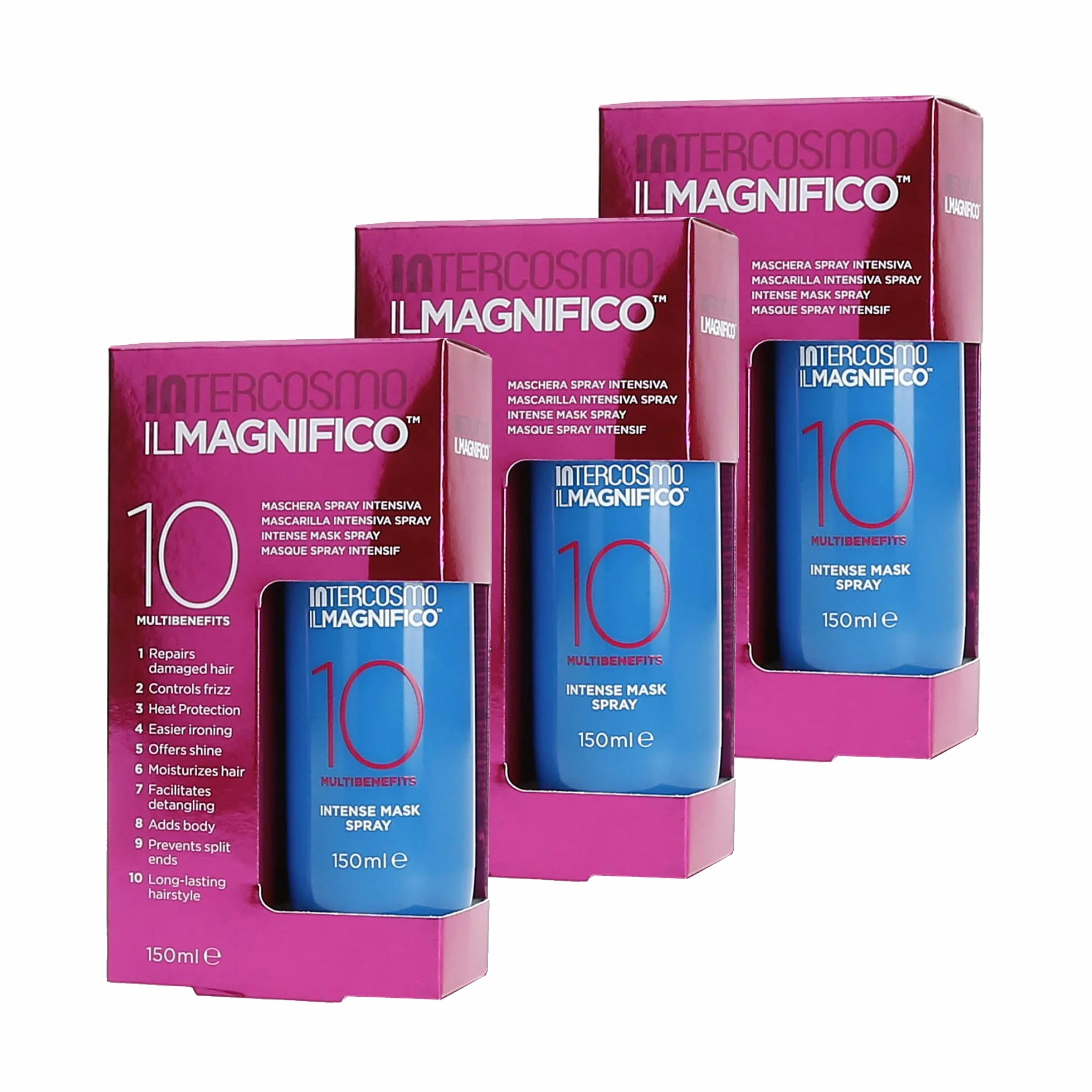 Intercosmo Il Magnifico 10 - Mascarilla en espray intensiva, 150 ml (3 unidades)