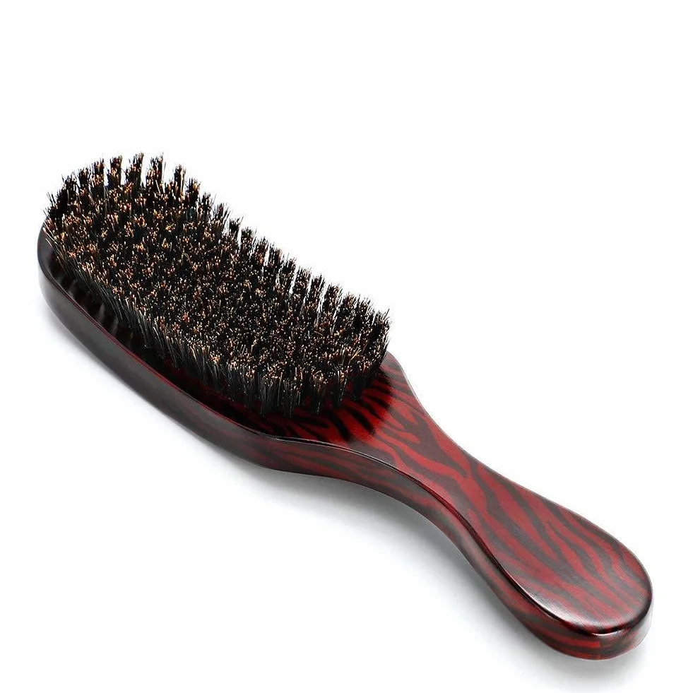 Cepillo de Pelo Cerdas Jabalí, Madera Cerda Barba con 100% Suave Jab para Peinar Jabalí Natural Juego el pelo Cepillos Cabello Limpieza Alisar Masajear cabello Desenredar Mejorar Brillo