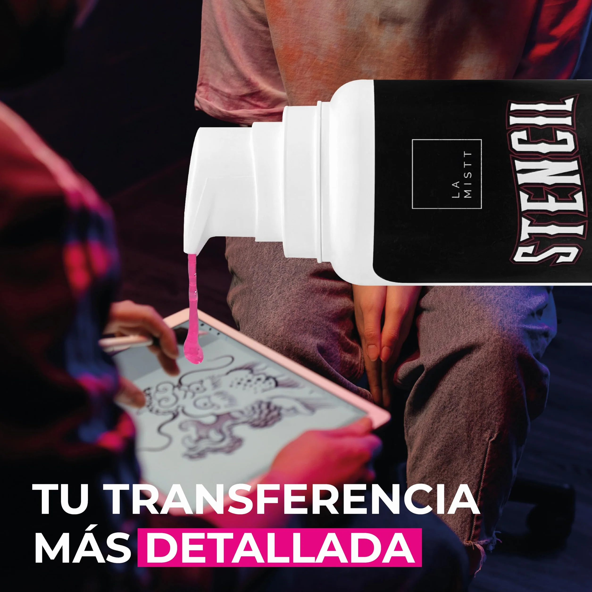 PACK Stencil Tattoo Gel Loción Fijadora Plantillas 200 ml + Vaselina Filante de Uso Profesional 500 ml | Tatuajes
