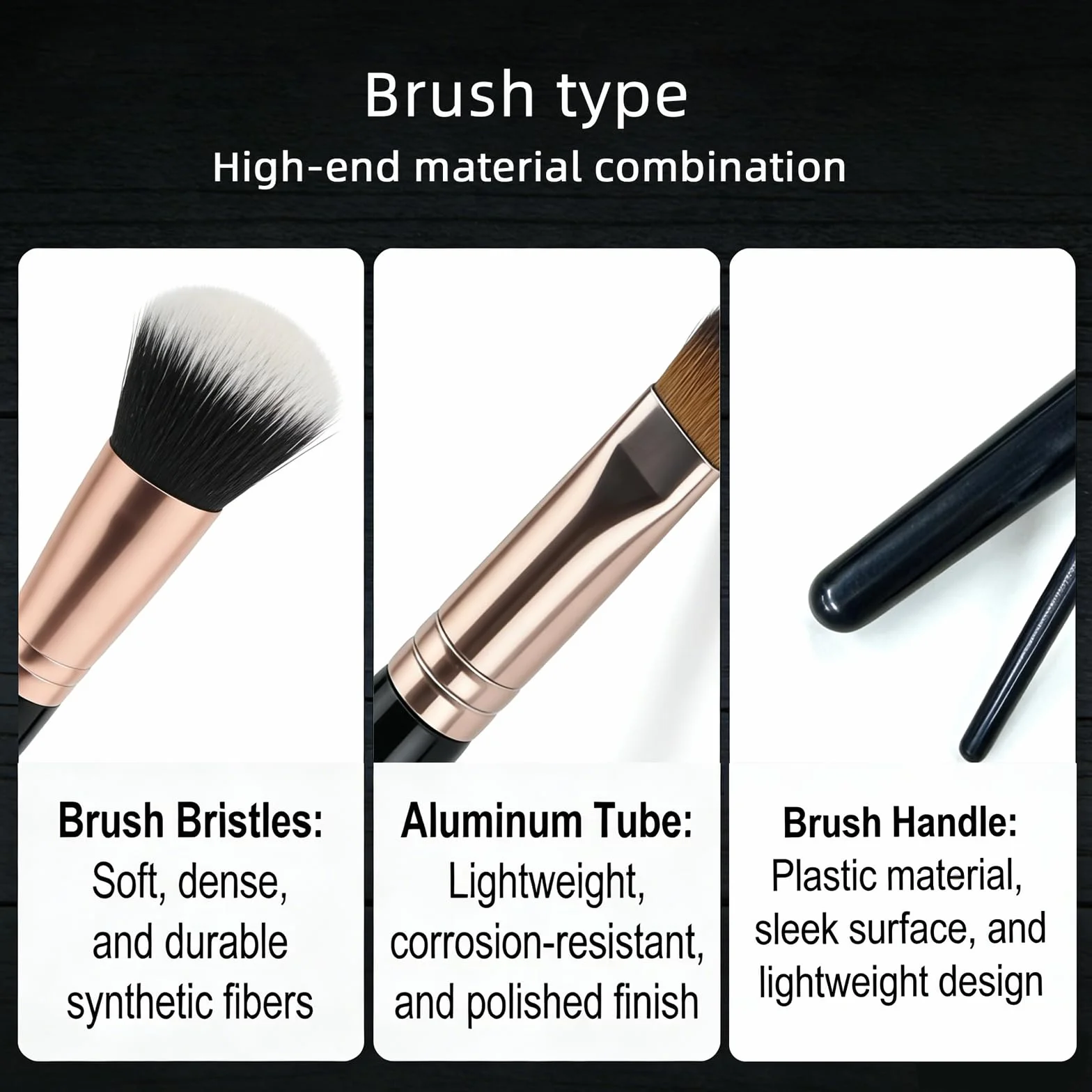 Brocha de Maquillaje Avanzada, 47 Piezas Juego de Pinceles de maquillaje Profesional para Rostro y Ojos Blush Foundation Concealer Powder