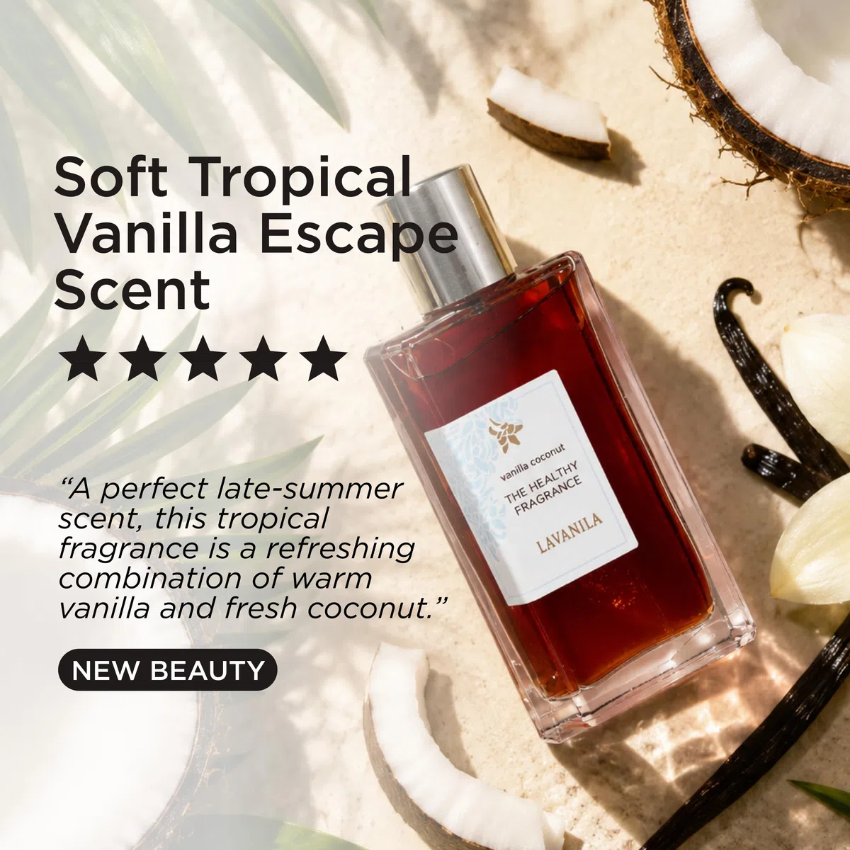 Lavanila Perfume de vainilla y coco para mujer, 1.7 onzas líquidas | Perfume Clean Vanilla de larga duración para mujer con vainilla de Madagascar - Fragancia natural, fragancias para mujer