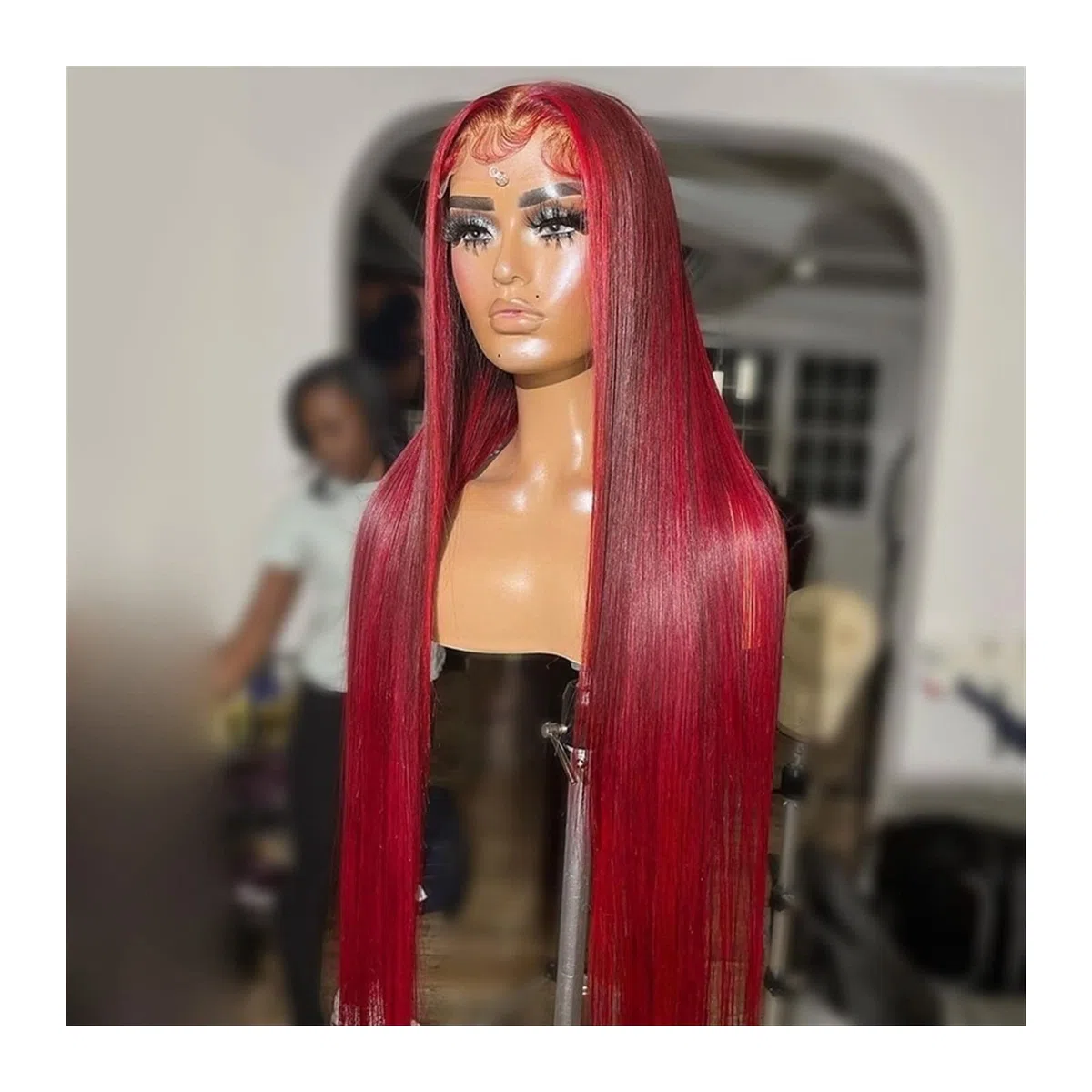 Pelucas de encaje ondulado Peluca con malla frontal roja degradada recta 13x4 pelucas frontales de encaje transparente cabello humano brasileño 22 24 26 pelucas frontales de encaje recto largo prearra