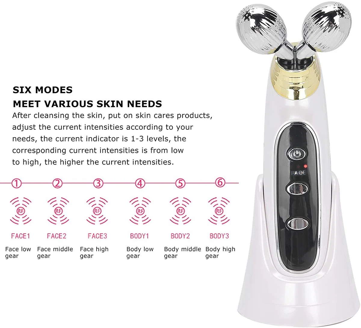 X&Z-XAOY Rodillo Masajeador Facial De Microcorriente 3D,Rodillo De Estiramiento Facial Eléctrico Masajeador Facial Masajeador De Piernas De Brazos para Arrugas Antienvejecimiento,Cuidado De La Piel
