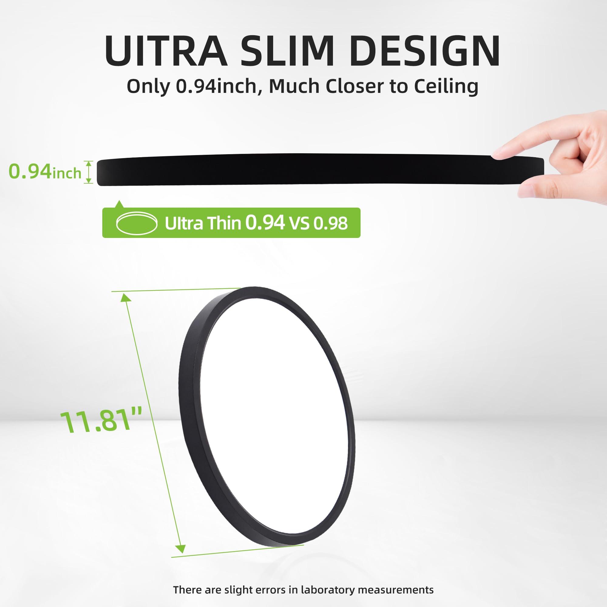 Black 12-Inch Adjustable Round LED Panel Light