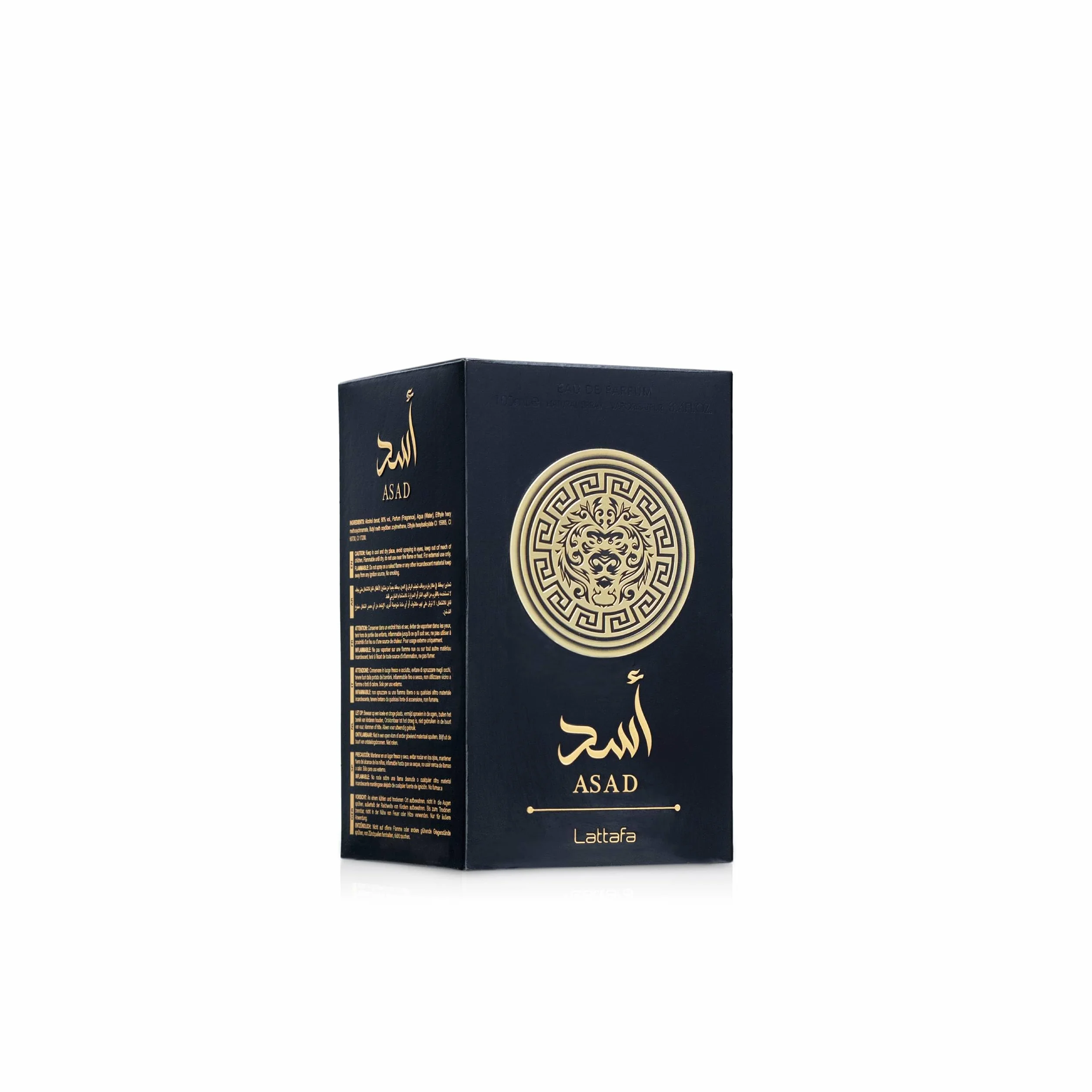 Lattafa Asad Perfume, fragancia refrescante de madera y almizcle, 100 ml, perfume unisex (paquete de 1)