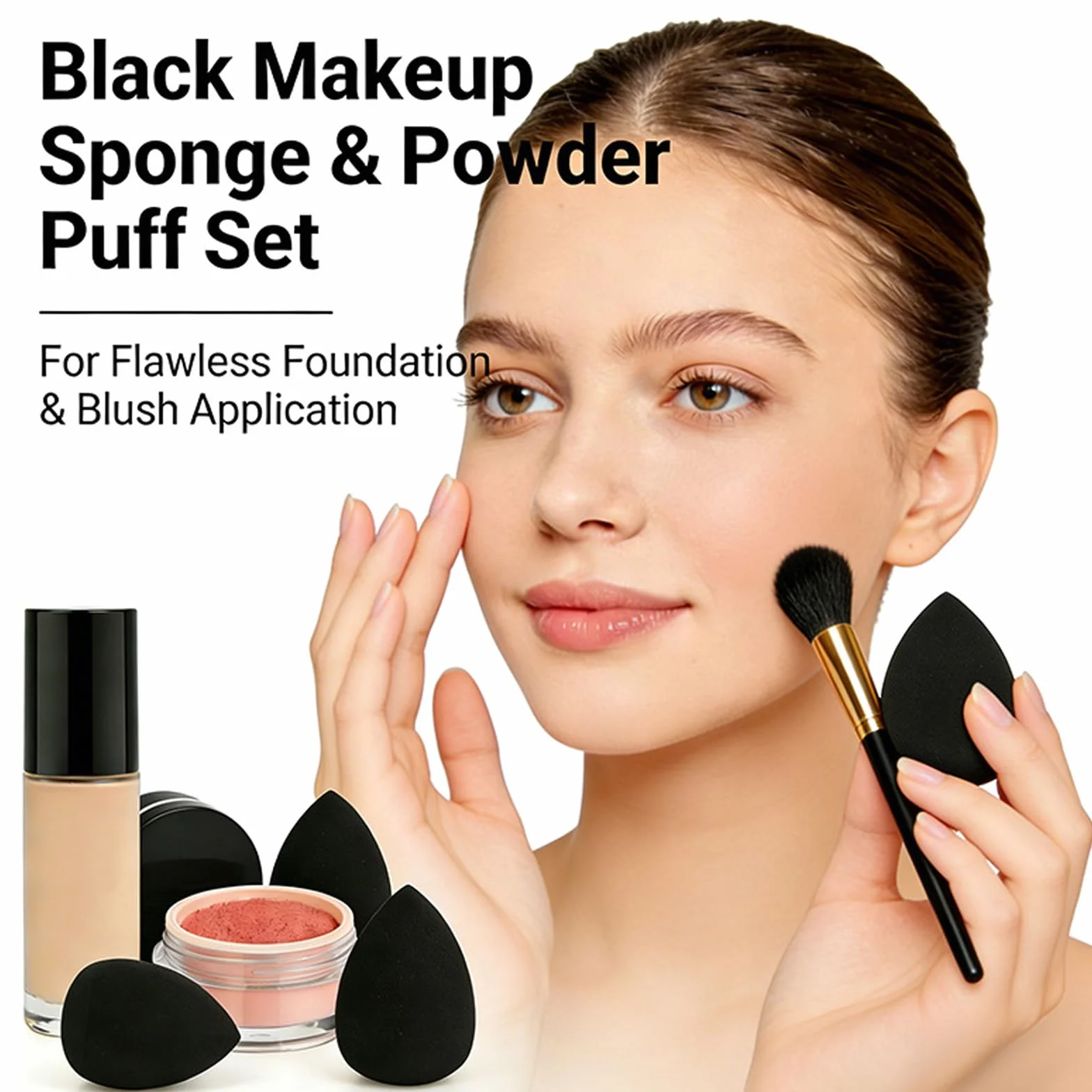 Brocha de Maquillaje Avanzada, 47 Piezas Juego de Pinceles de maquillaje Profesional para Rostro y Ojos Blush Foundation Concealer Powder