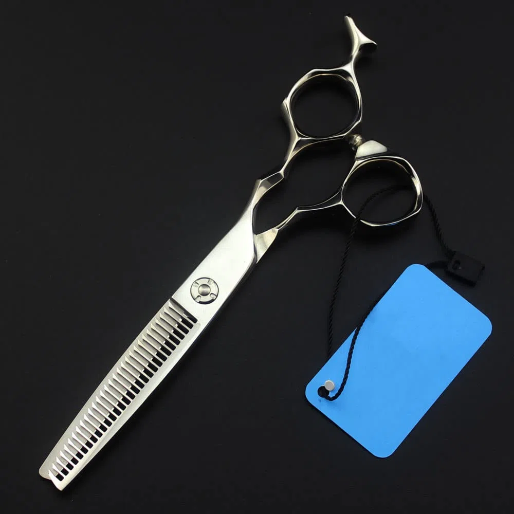 Tijeras profesionales para cortar el cabello, fabricadas en Japón, de acero 440c, con hoja de 6 pulgadas y rodamientos. Tijeras de entresacar para barbería y peluquería. Juego de tijeras profesional