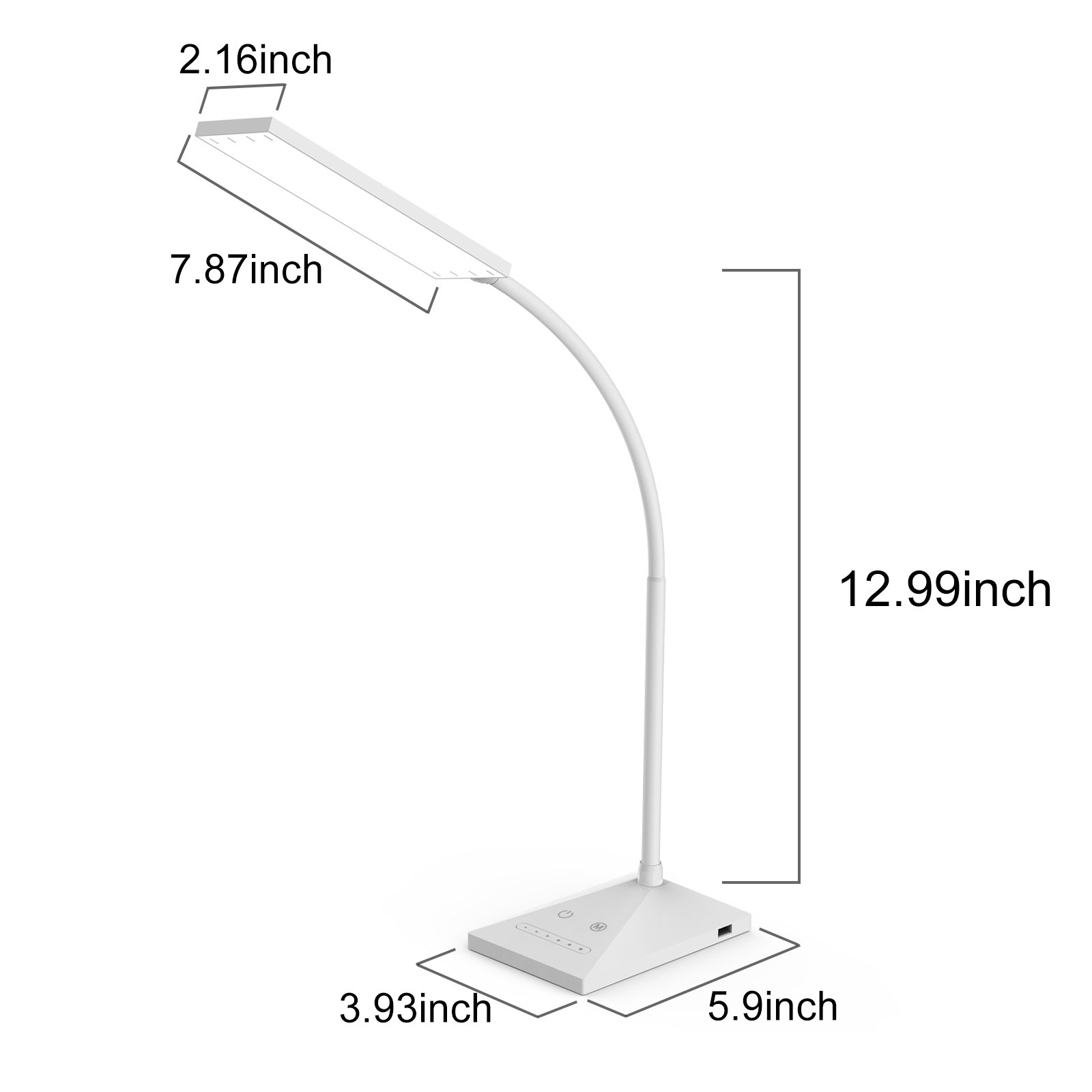 Dimmable LED Desk Lamp with USB Charging Port