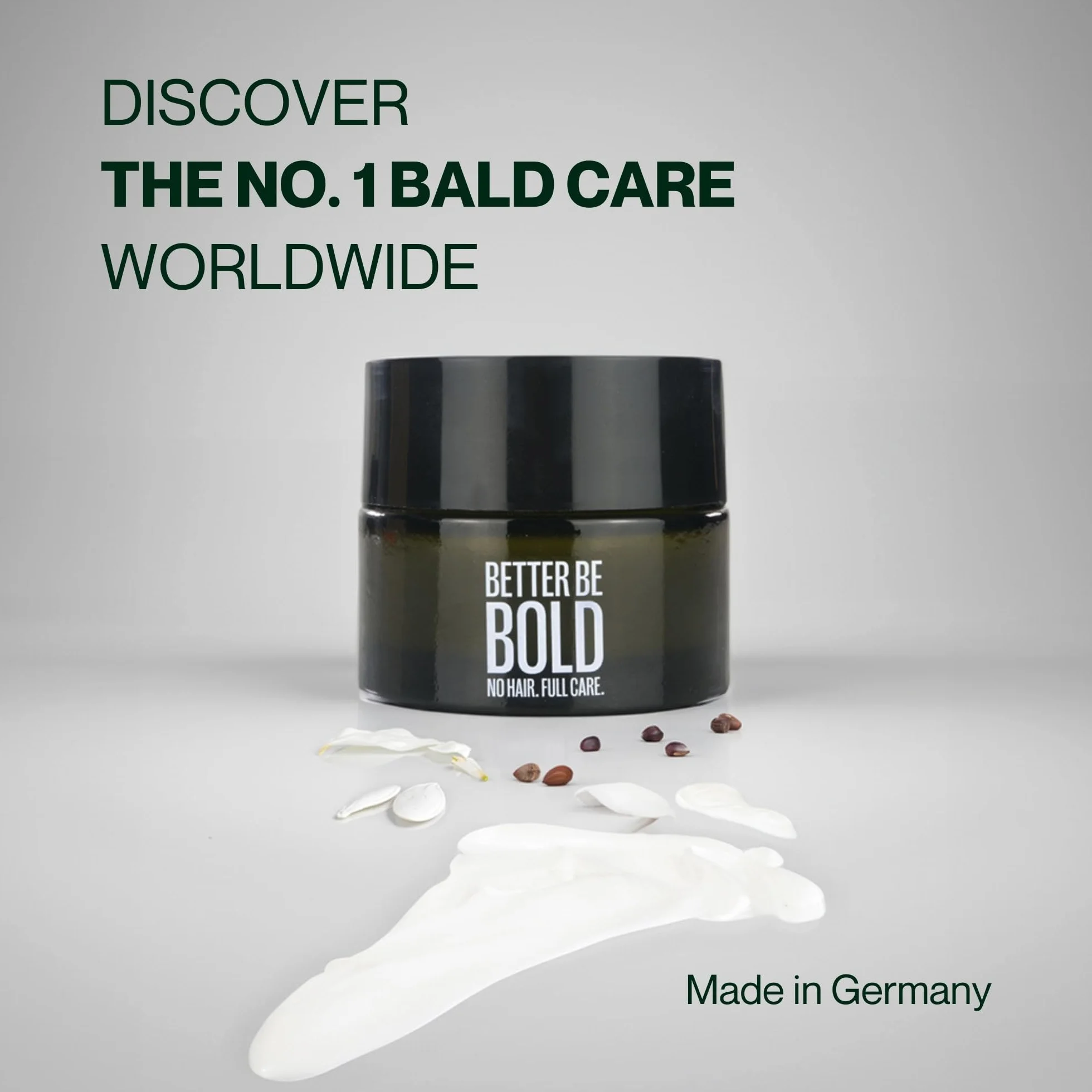 BETTER BE BOLD Crema mate cuero cabelludo rapado 50 ml I Efecto mate natural I Hidratación ligera aloe vera I Reduce brillo I piel sensible I cuidado cabeza calva hombre vegano
