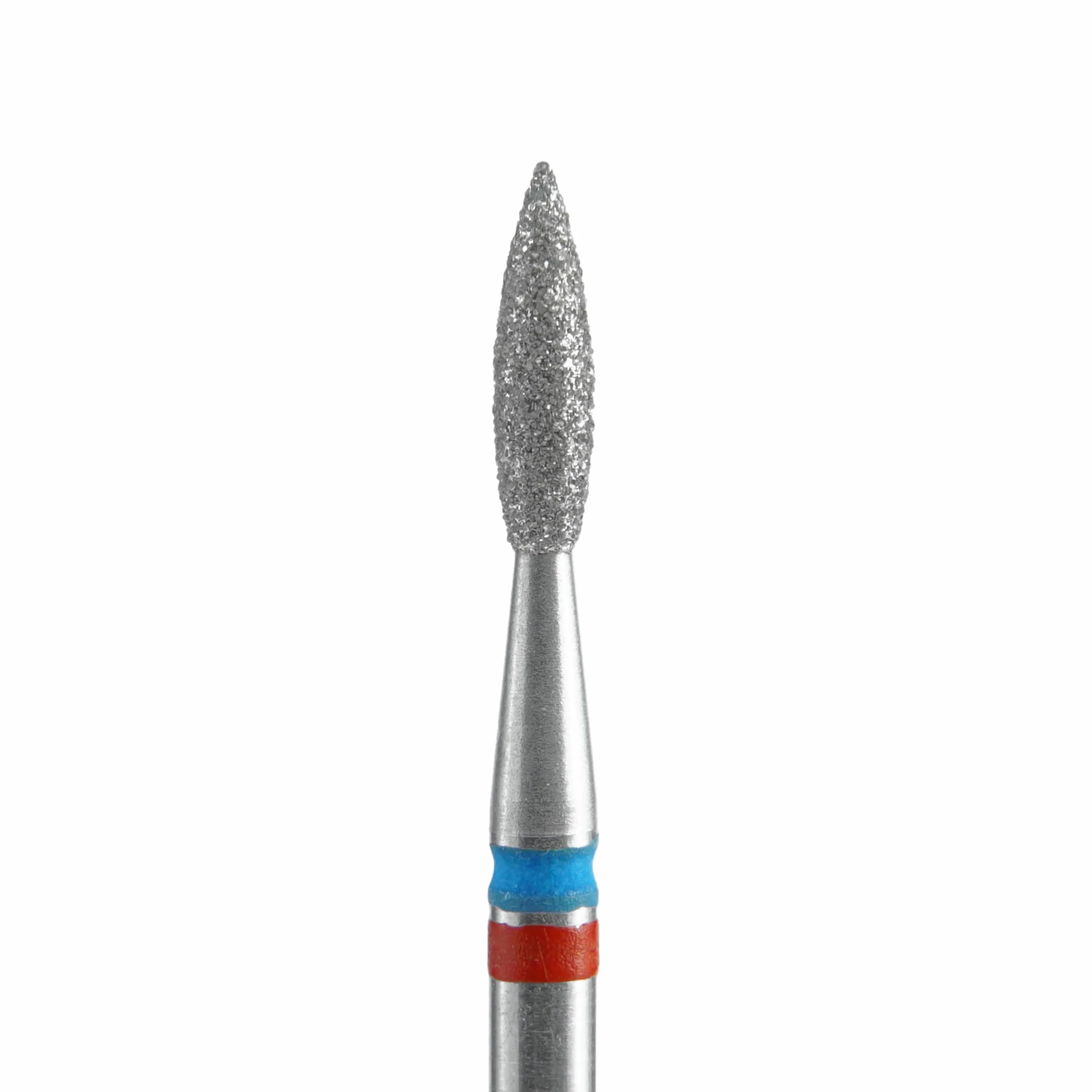 STALEKS PRO set 3 fresas de diamante DUO Flame Red-Blue 2.1x0.8 mm. Cutículas, Manicura y Pedicura. Forma de Llama (Grano Suave/Medio)