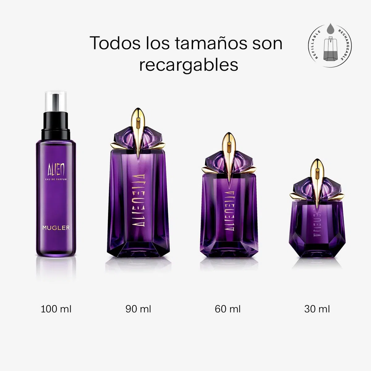 MUGLER Alien Eau De Parfum, Perfume Para Mujer, Ambarino, Amaderado y Floral, Fragancia Excepcional, Recargable, 30 ml + MUGLER Alien Crema Corporal Perfumada, 200 ml
