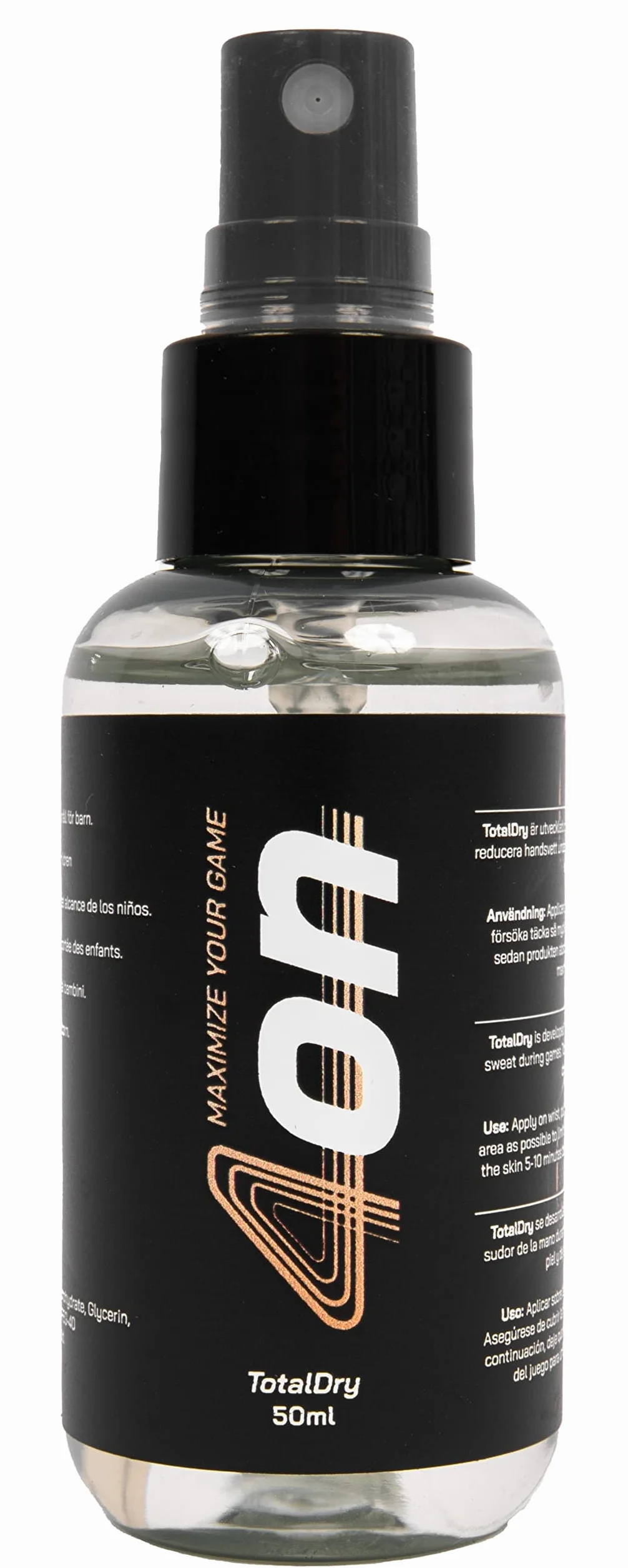 4on TotalDry Spray – Antitranspirante para manos. Spray no pegajoso y neutro para reducir el sudor de las manos y maximizar el agarre. Adecuado para todos los deportes y atletas. 50 m