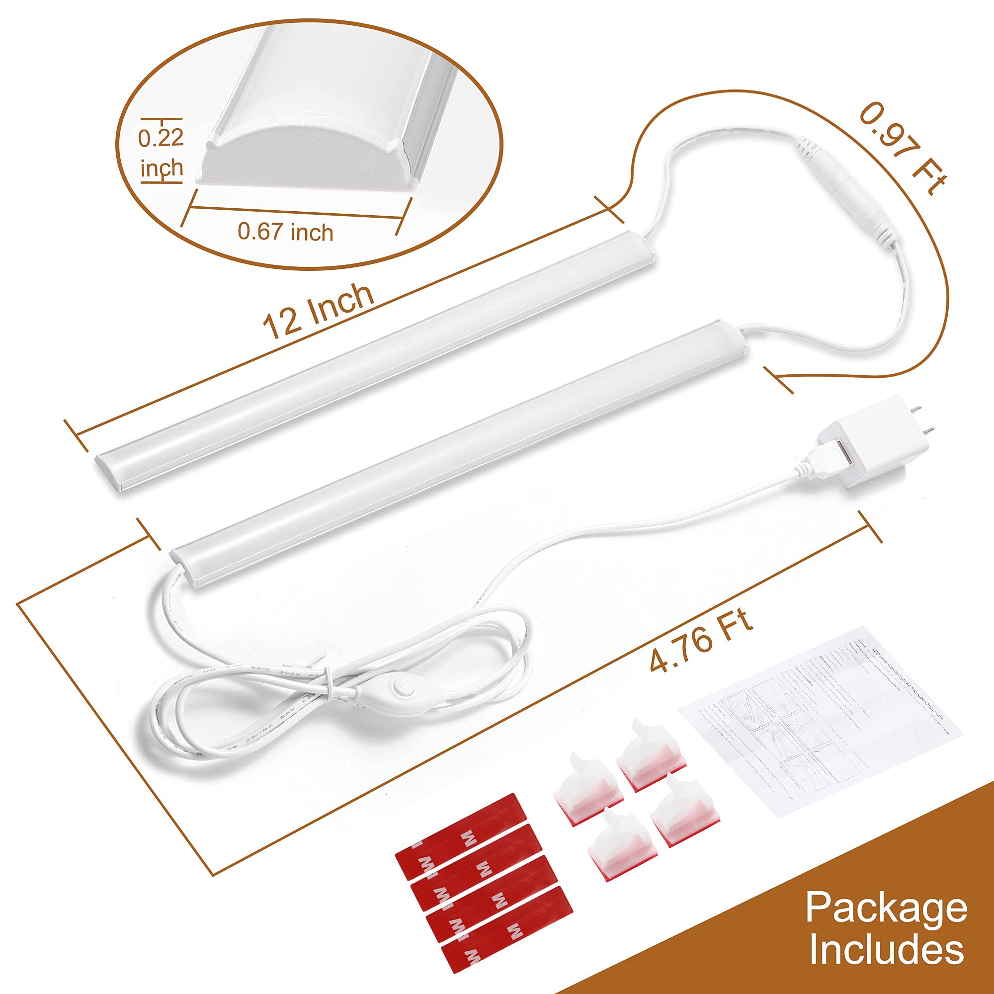 Slim Dimmable Under Cabinet LED Light Bar