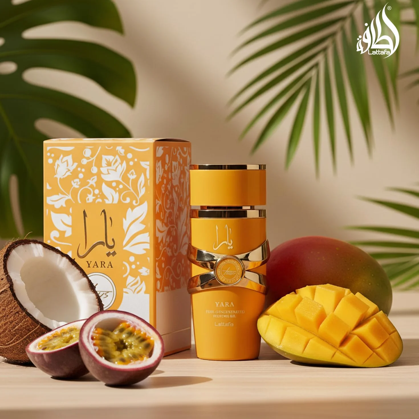 Lattafa Yara Pure Concentrated Perfume Oro, 20 ml, Lujoso diseño árabe