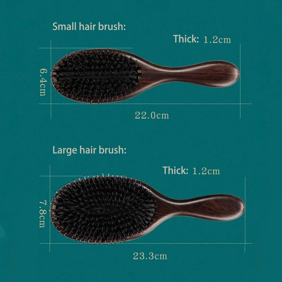 Cepillo de pelo de cerdas de jabalí para cabello grueso, rizado, fino, largo, corto, húmedo o seco, añade brillo y hace que el cabello sea suave, el mejor cepillo de pelo de paleta para hombres