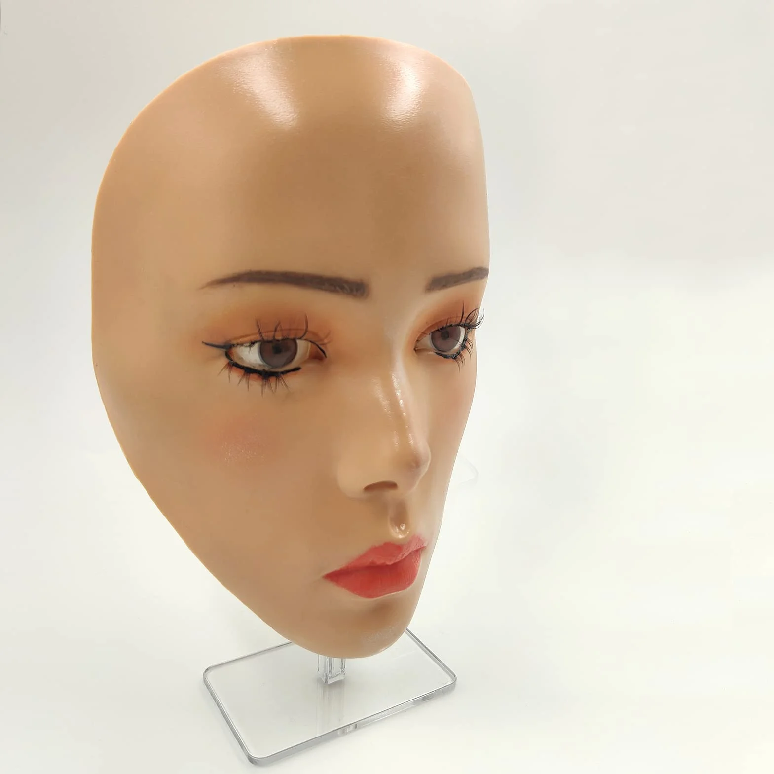 3D Makeup Practice Face, Cara de maniquí de maquillaje reutilizable con juego de pinceles de maquillaje, para maquilladores emergentes, para regalo de niña