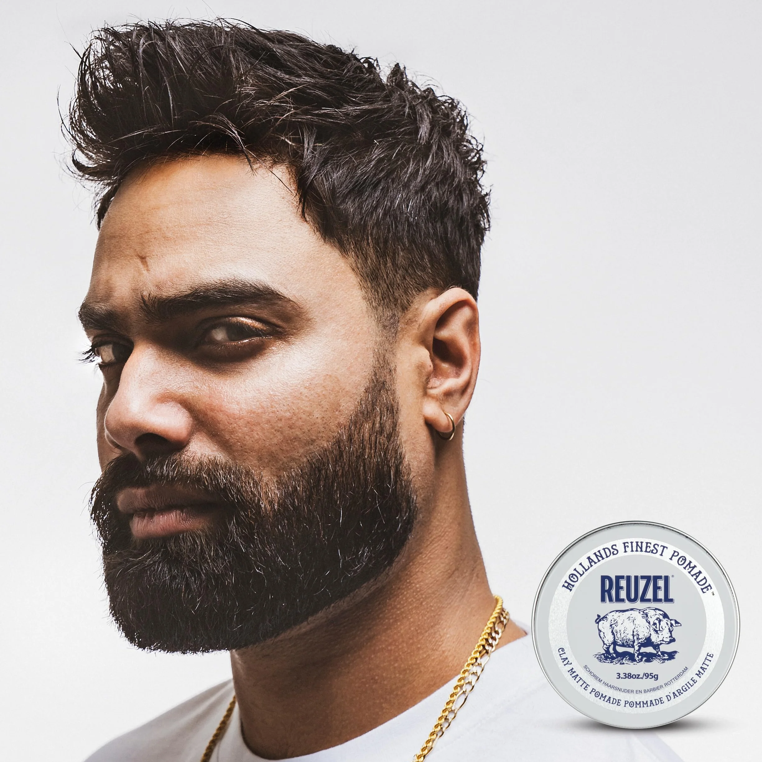 Reuzel 2026 Road Trip, Matte Clay Pomade, No Shine with Medium Hold for a Natural Style and Finish, 95g + Free Travel Size 35g