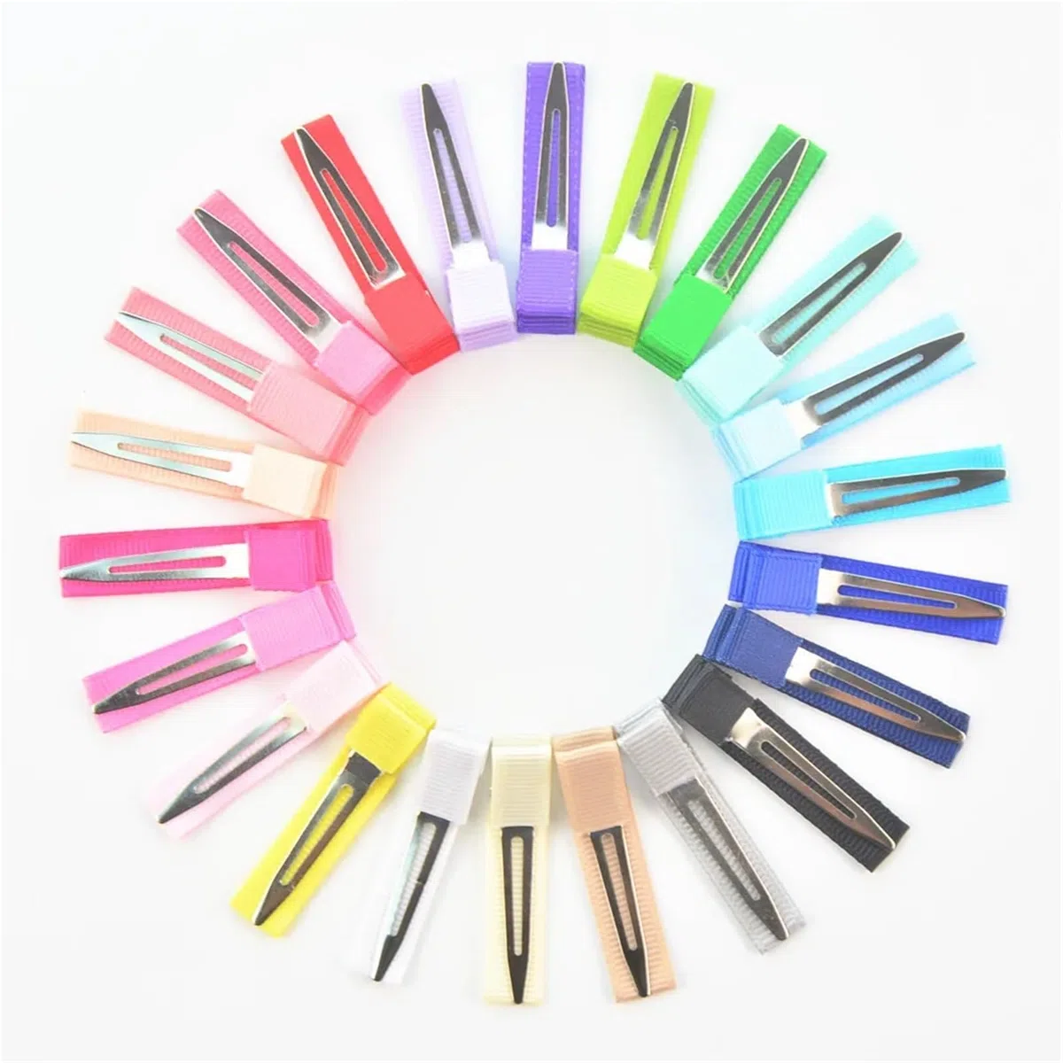 Base De Horquillas En Blanco 500 pinzas de cocodrilo con forro cinta - Pinzas una sola punta 45 mm for el cabello DIY Para Manualidades, Accesorios Para El Cabello