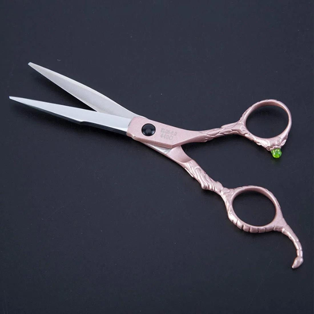 Tijeras de peluquería Profesionales, 6 Tijeras de peluquería de Acero Inoxidable, Kit de Corte de Pelo, Tijeras Planas y dentadas para barbería, Color Plata y Gris Oscuro.