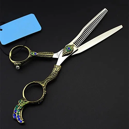 Juego de Tijeras de peluquería de Acero Inoxidable con diseño ergonómico, Herramientas Profesionales, Resistentes a la corrosión y con Cuchillas afiladas.