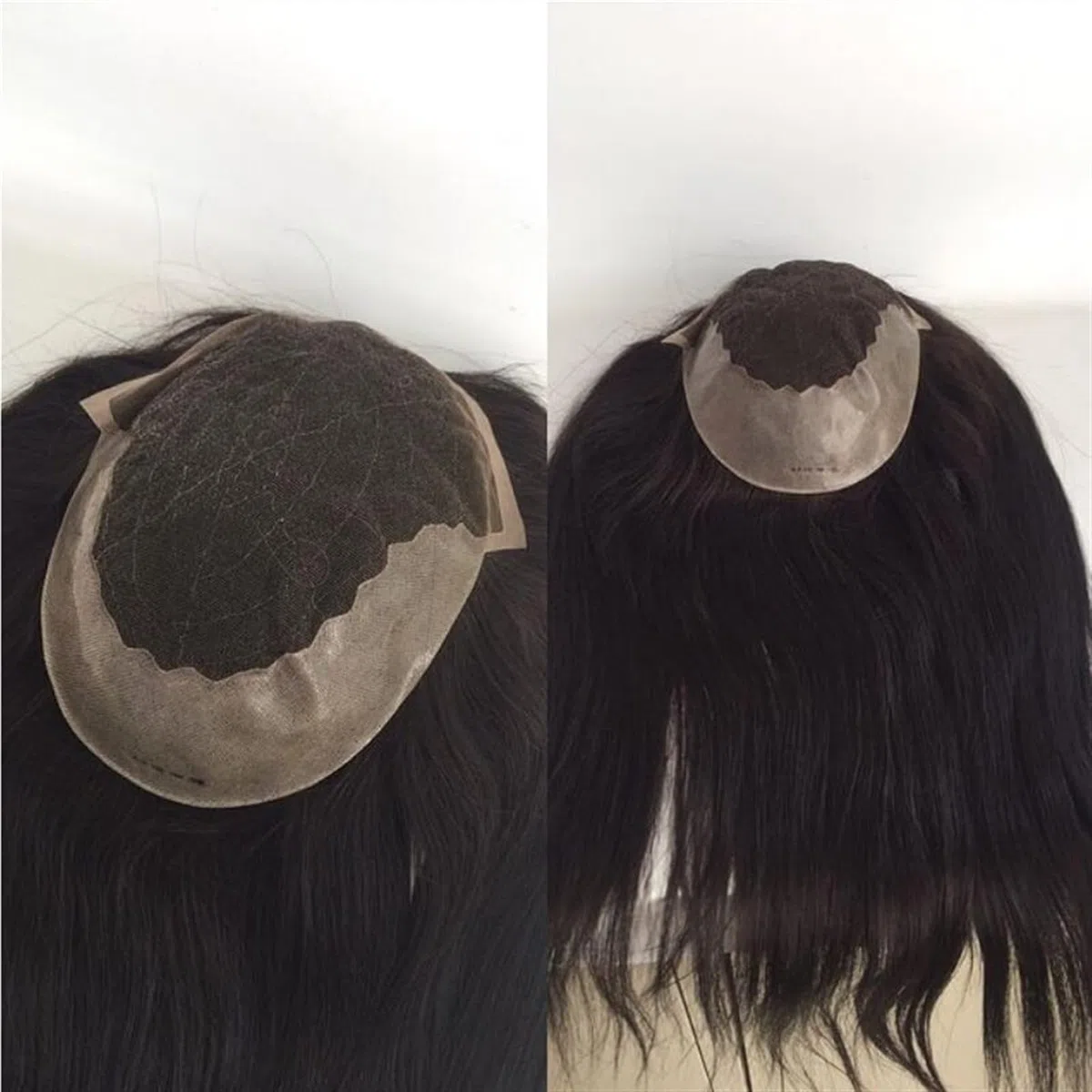 Peluca de Pelo Peluca Unidad de cabello for hombres Toupee Línea de cabello natural 12-18 "Encaje suizo transpirable con sistemas de reemplazo de cabello humano Pu for hombres con pérdida de cabello P