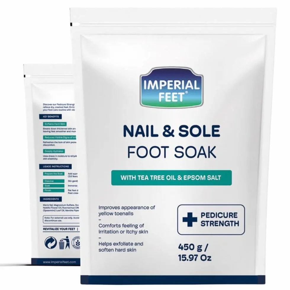 Remojo para Pies de Calidad de Pedicura con Aceite de Árbol de Té y Sal de Epsom | Ayuda a Tratar Hongos en las Uñas y Pie de Atleta - Hidratante y Desodorante para Pies | Remojo Exfoliante para Pie