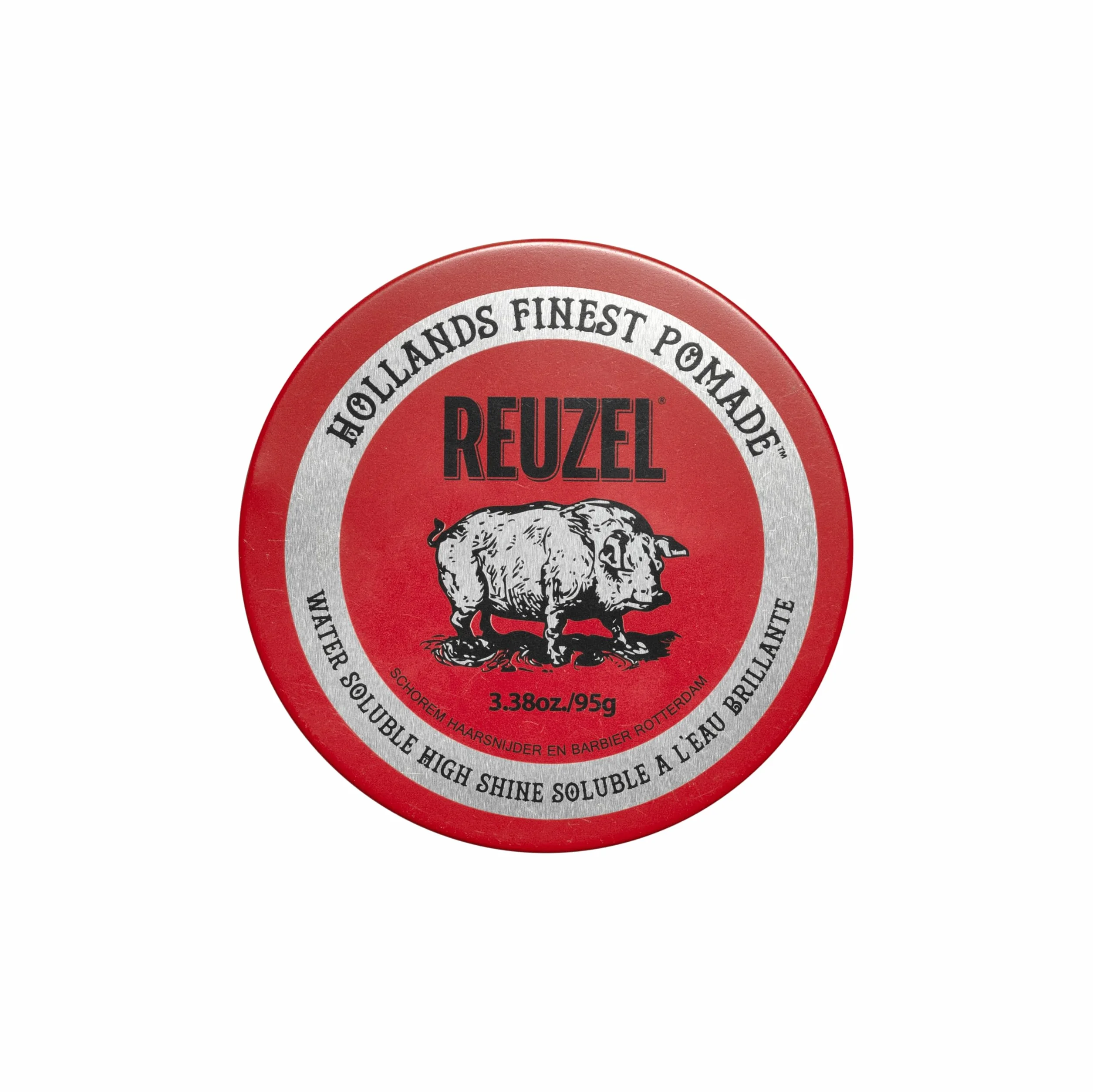 Reuzel Pomada roja de fijación media y brillo intenso para hombres, pomada soluble en agua para un aspecto flexible y brillante, 3,38 oz/95g