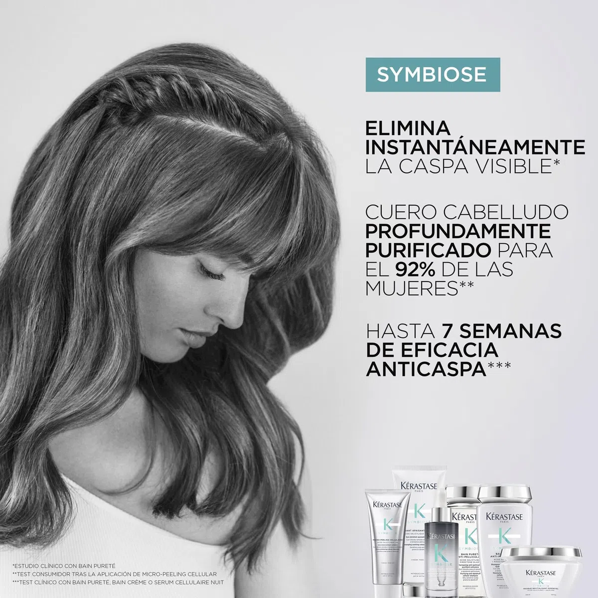 Kérastase Symbiose, Rutina Exfoliante y Purificante, Exfoliante, Champú anticaspa, Mascarilla Nutritiva y Sérum reequilibrante, Para cuero cabelludo sensible