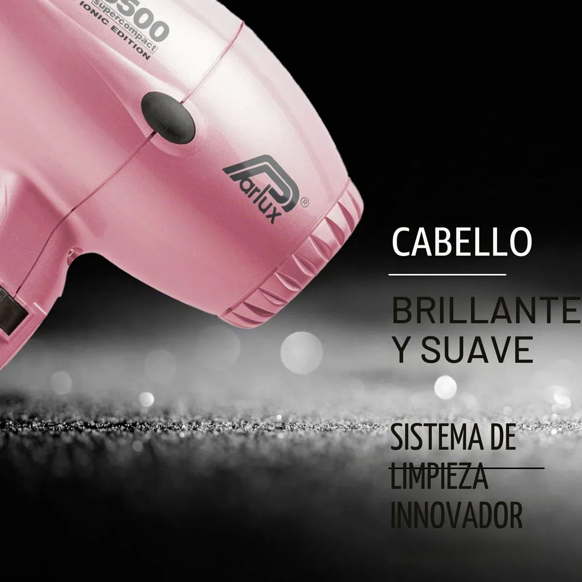 Parlux 3500 Supercompact - Secador Iónico Profesional, Potencia 2000W, 2 Velocidades, 4 Temperaturas, Motor K-Laminación, Botón Modo Frío, Cable 3,3m, 2 Boquillas, Ideal para Viaje, Alisado, Rosa