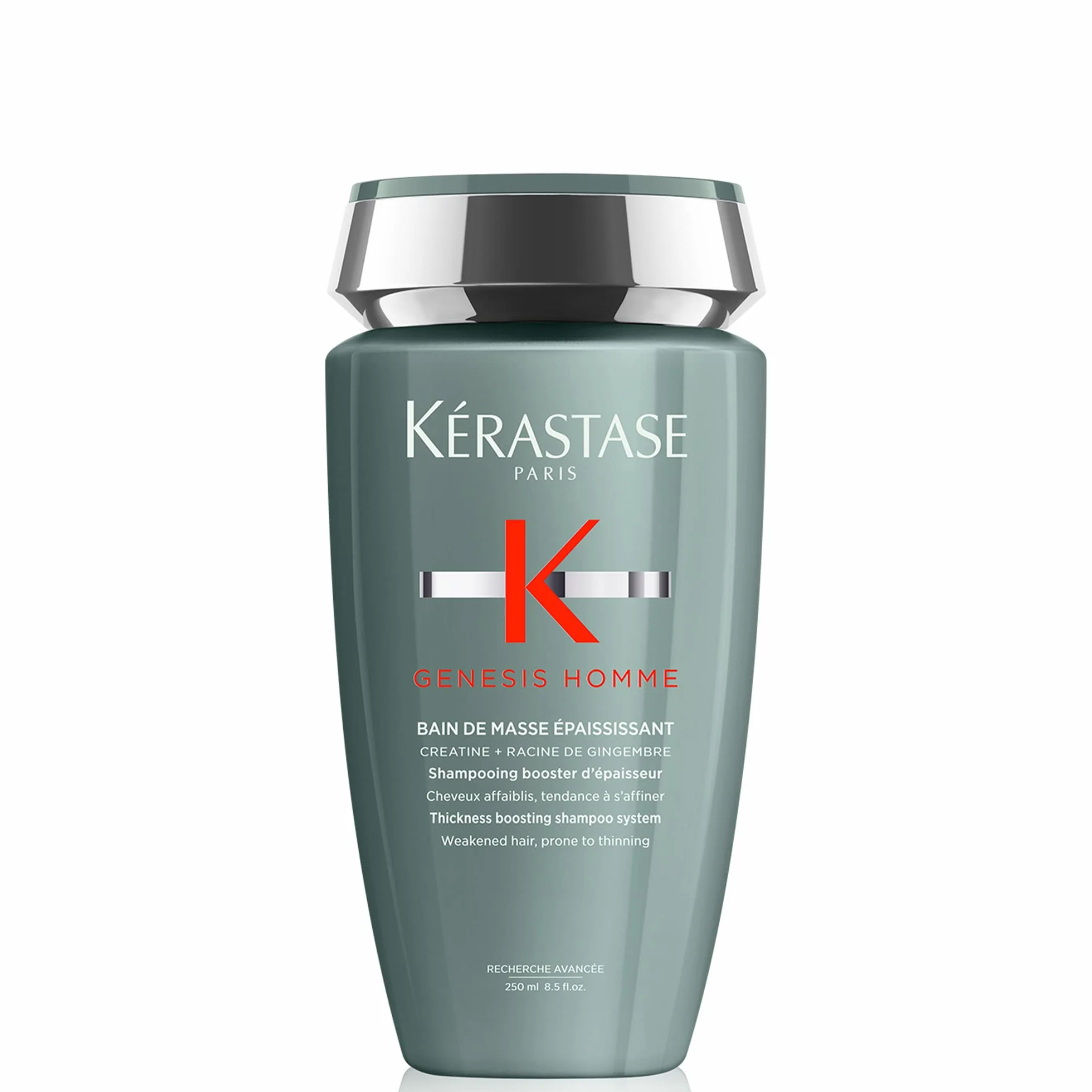 Kérastase Genesis Homme, Champú Anticaída para Aumentar Densidad, Para pelo fino y debilitado, Bain de Masse Épaississant, 250 ml