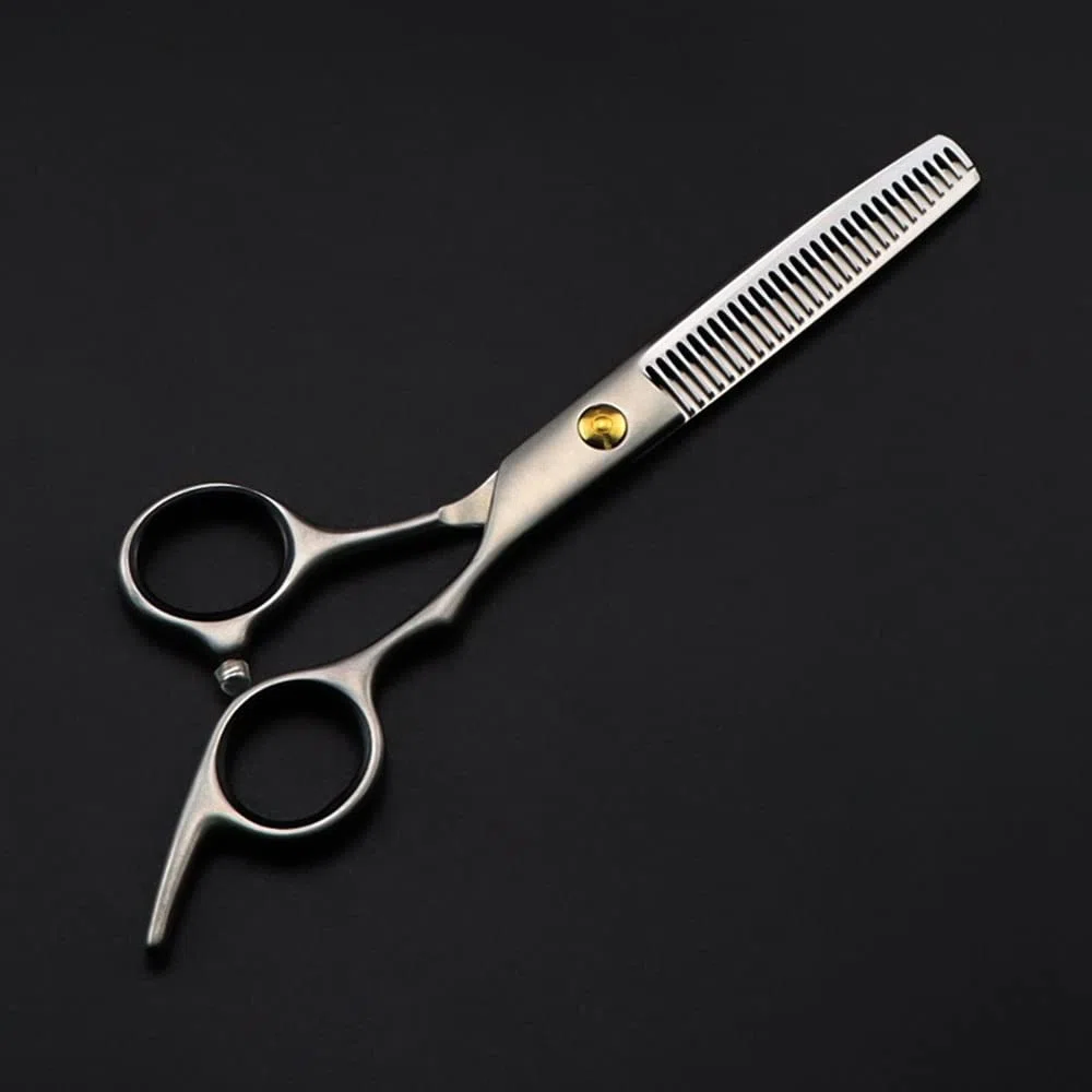 Tijeras Profesionales para Cortar el Cabello, 15 cm, Fabricadas en Acero japonés 440c, Acabado Mate. Tijeras para entresacar el Cabello. Set de peluquería para barberos.