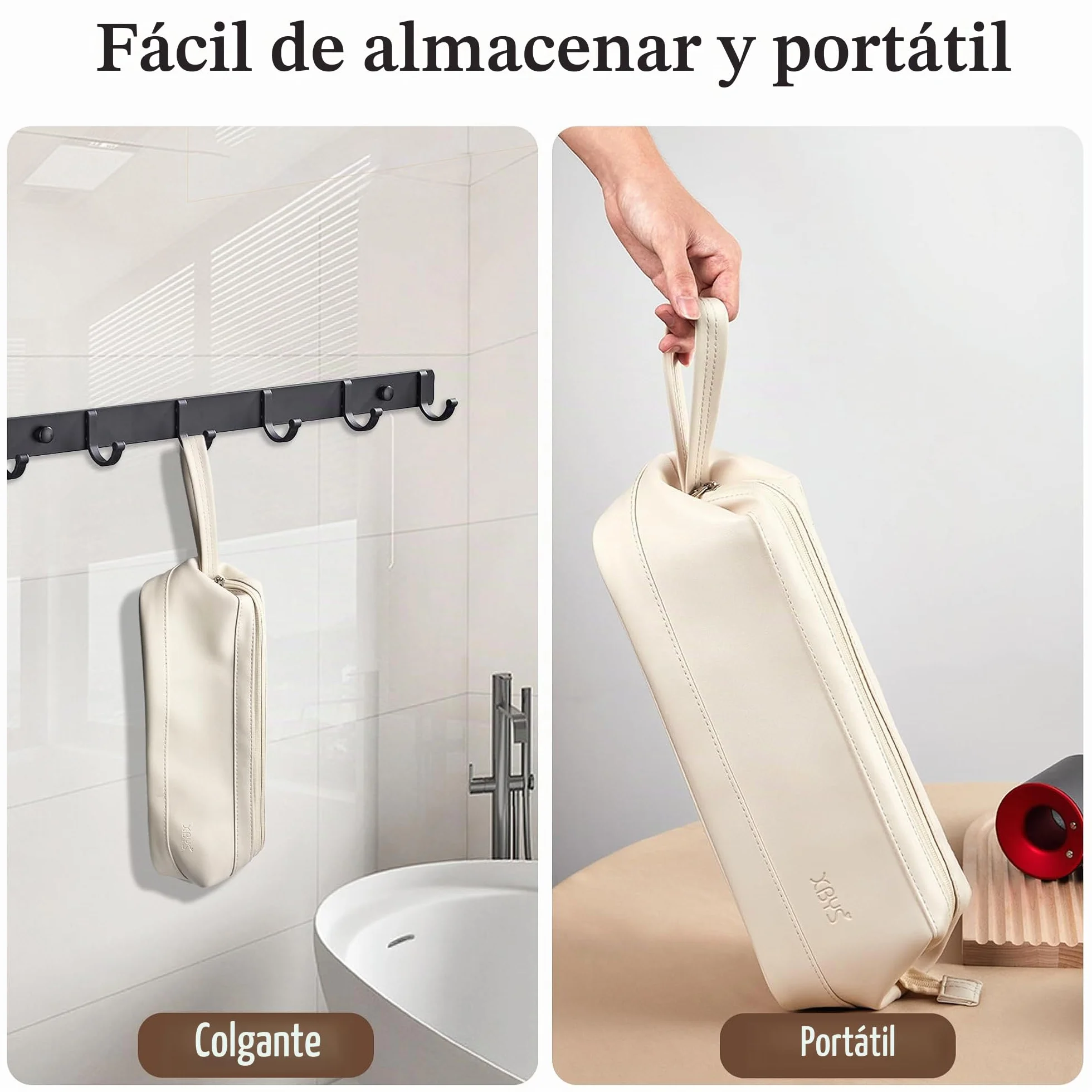 Bolsa de Almacenamiento de Viaje para Secador de Pelo Dyson Airwrap/Shark Flexstyle Complete Styler y Accesorios, Estuche de Viaje Portátil, Funda Plancha Pelo de Transporte (Blanco, Capa única)