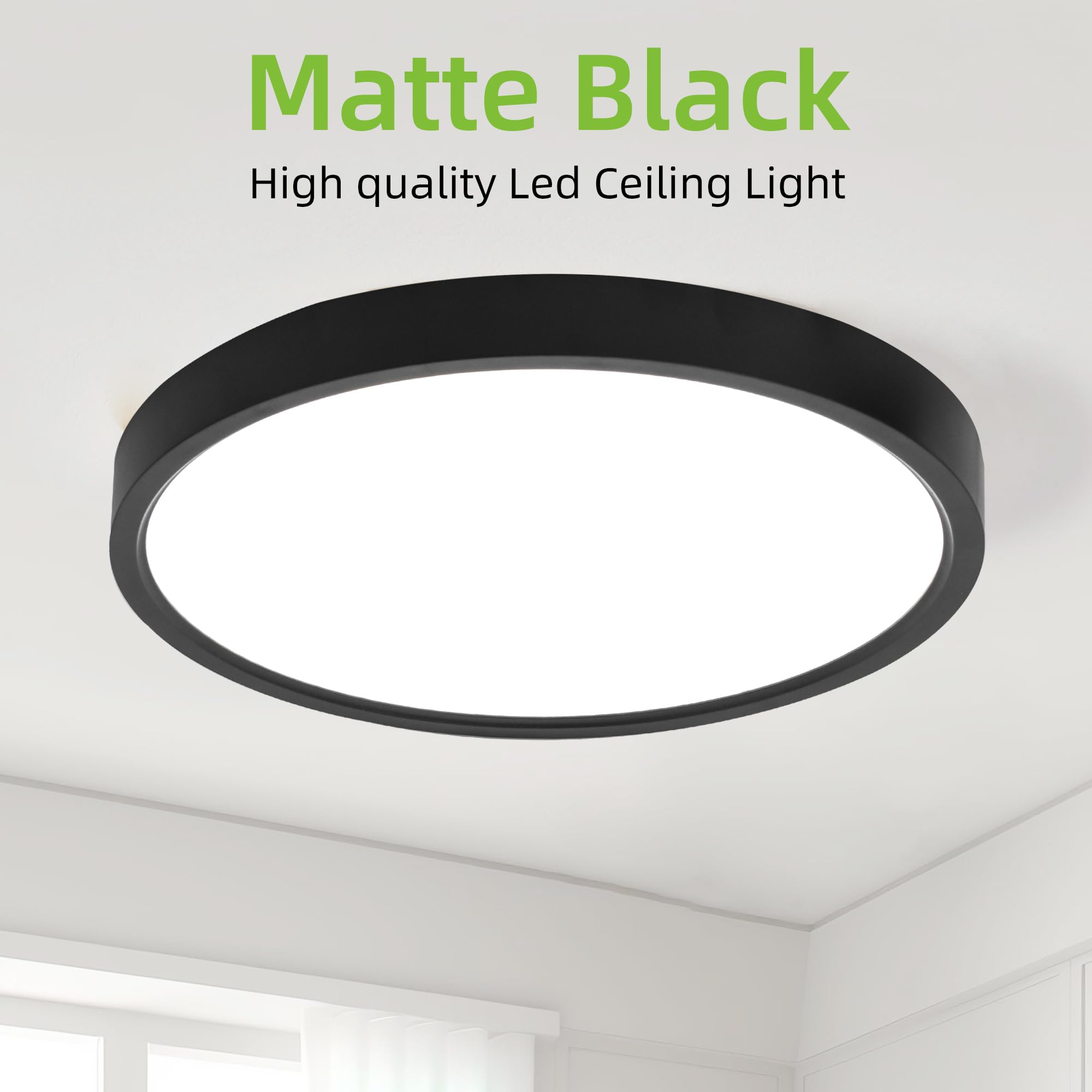 Black 12-Inch Adjustable Round LED Panel Light