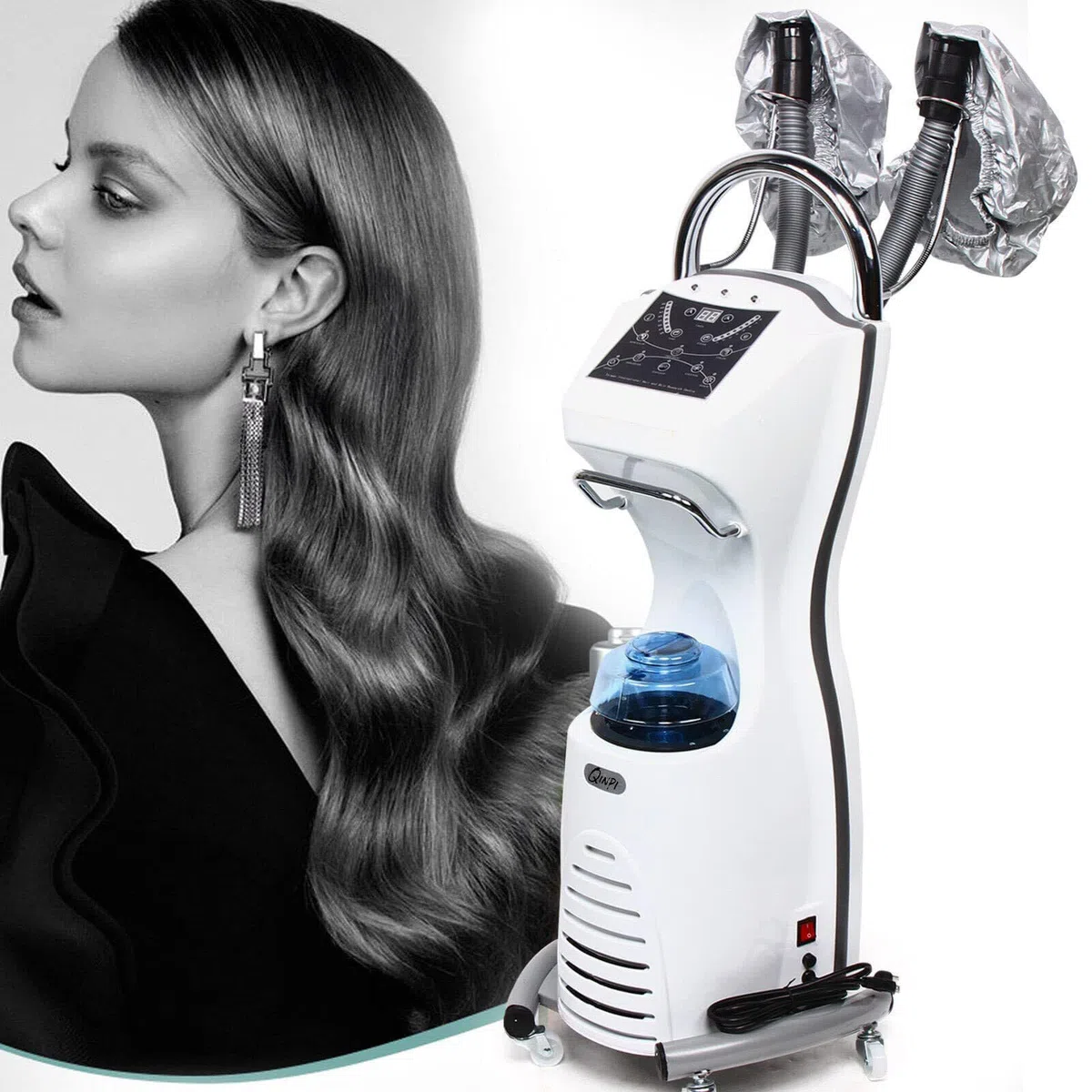 Vaporizador para el cuidado del cabello y el cuero cabelludo, vaporizador capilar con microneblina, desintoxicante del cuero cabelludo, inicio con un solo toque, ajuste libre del volumen de vapor